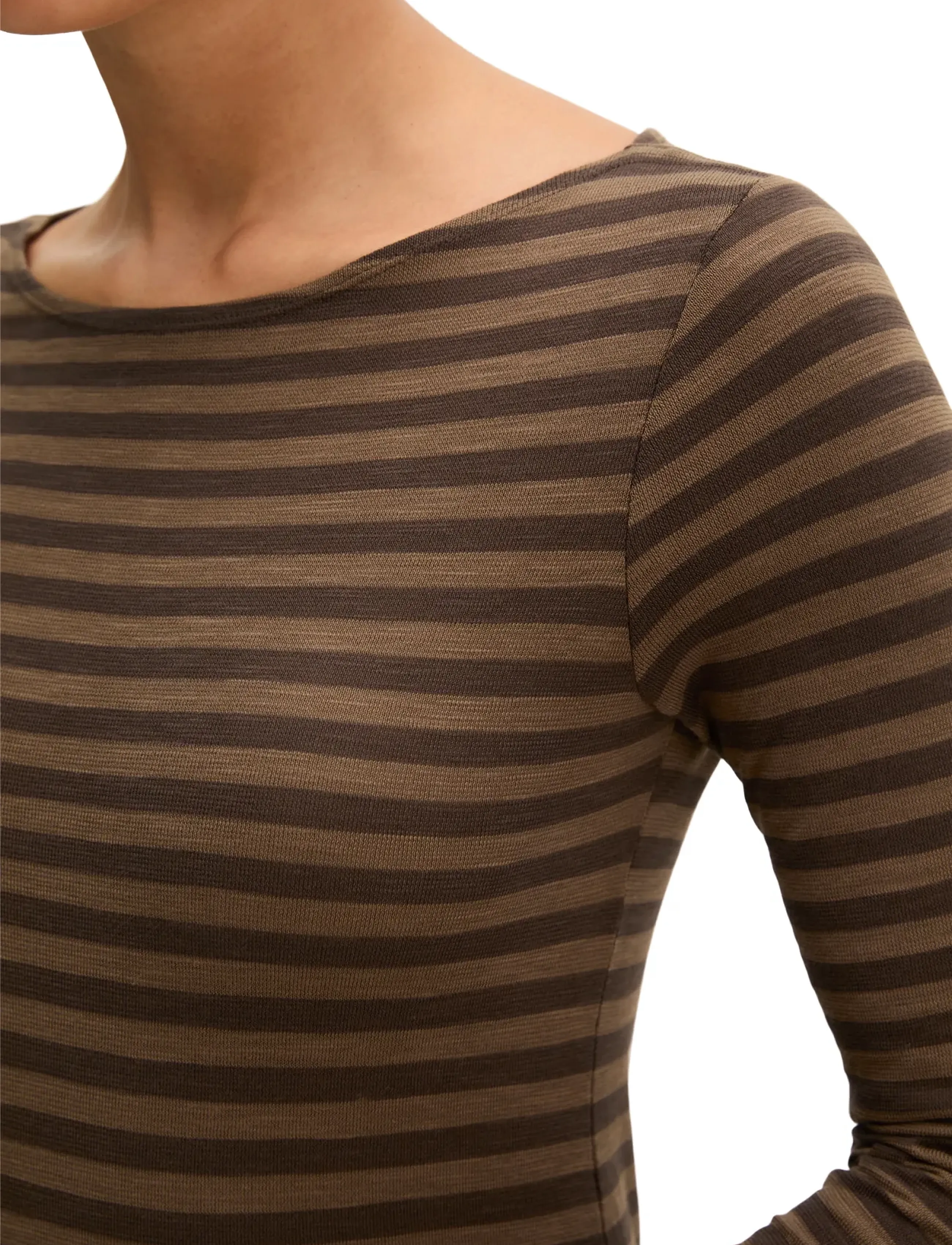 Marc O'Polo - T-Shirt, Longsleeve, Stripe - long-sleeved tops - dark brown_multi_02 - 3
