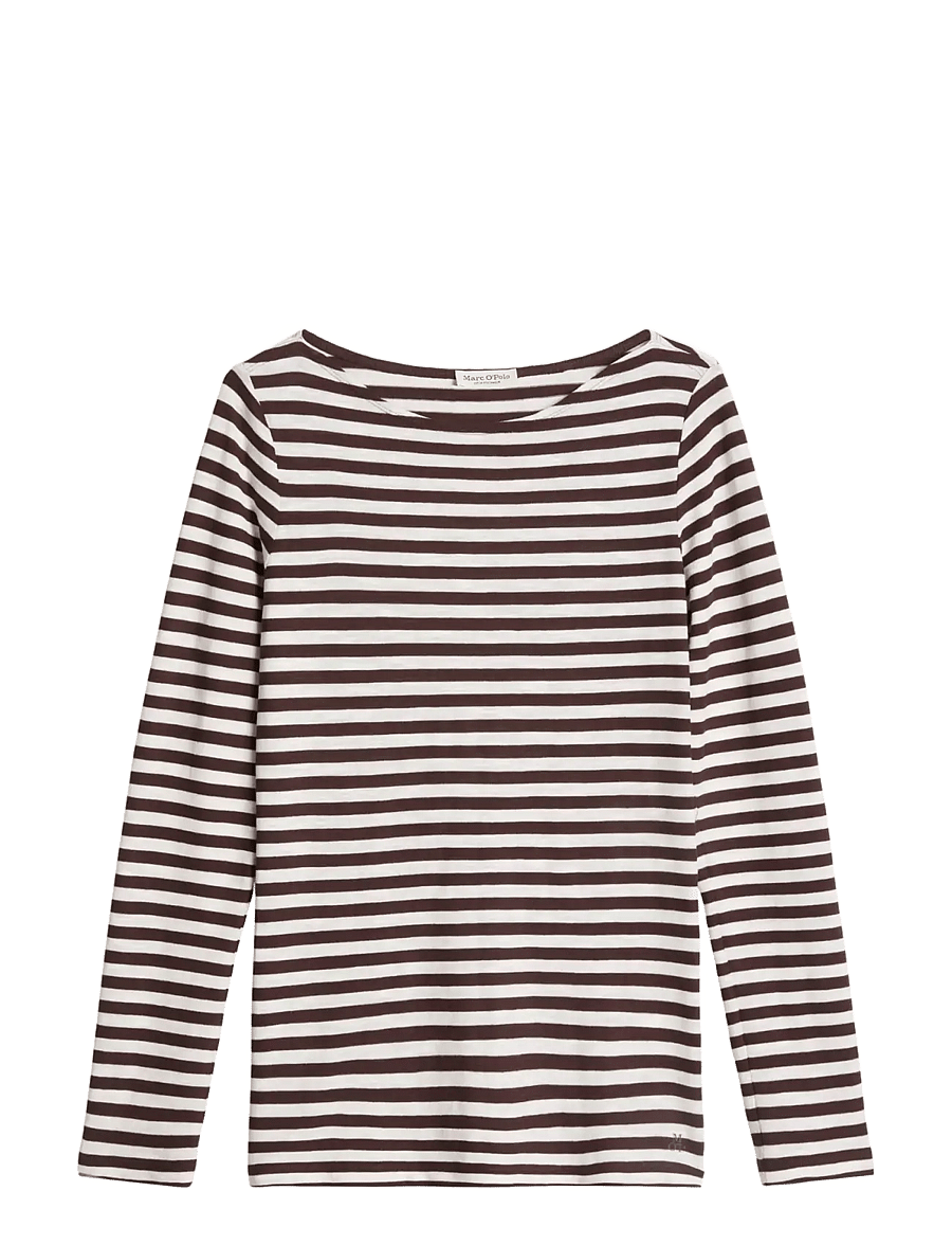 Marc O'Polo - T-Shirt, Longsleeve, Stripe - langærmede toppe - dark red_multi_05 - 1