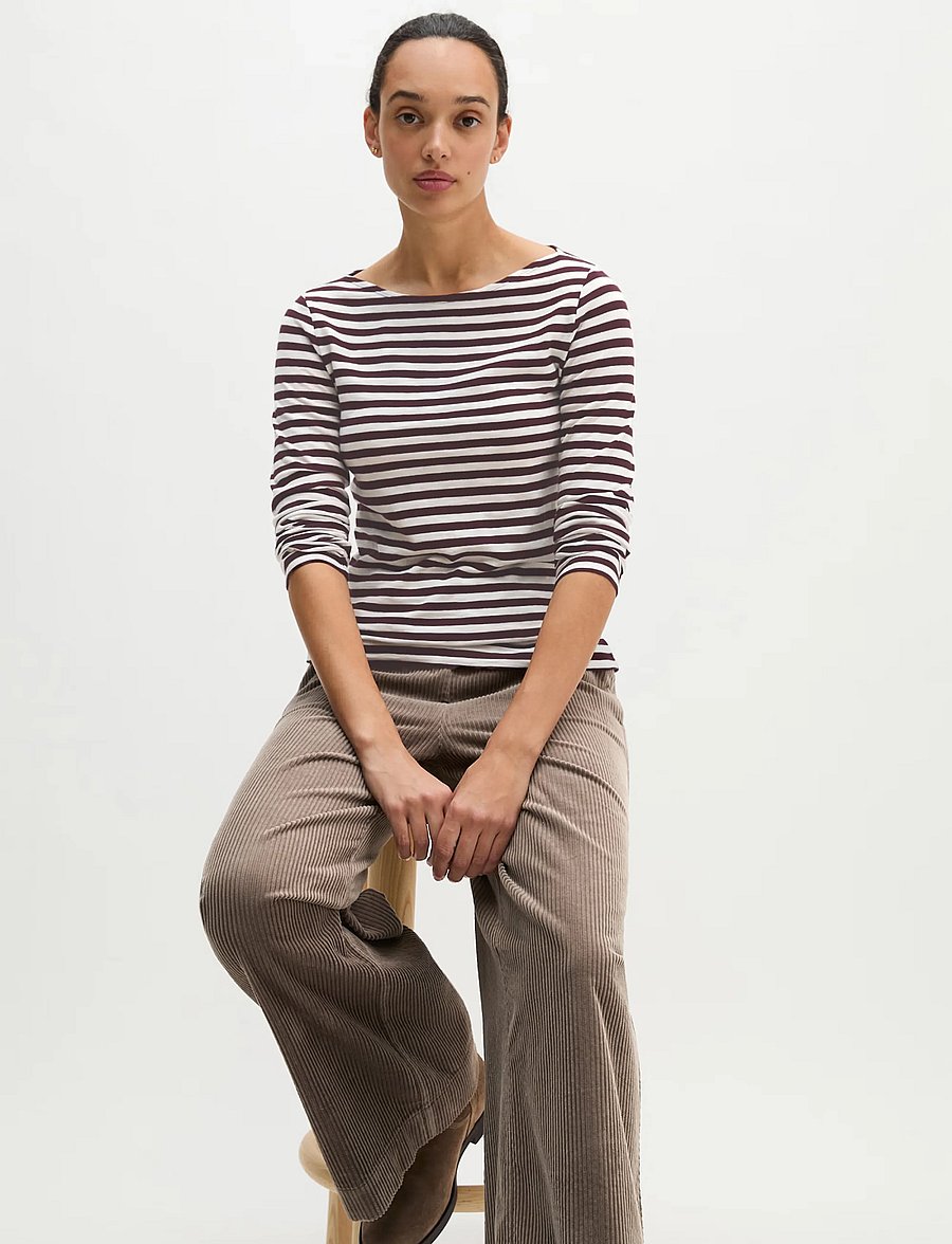 Marc O'Polo - T-Shirt, Longsleeve, Stripe - langærmede toppe - dark red_multi_05 - 0