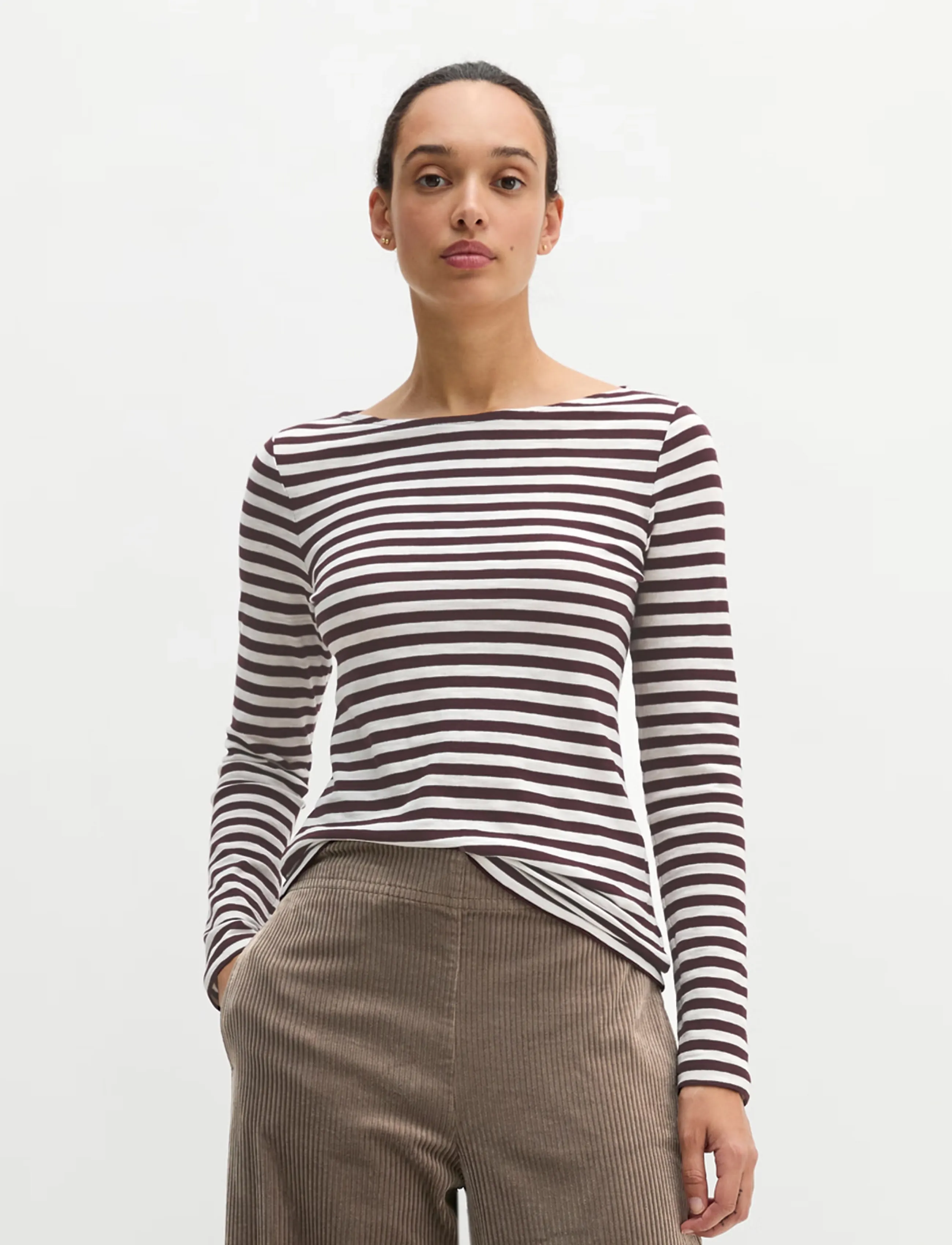 Marc O'Polo - T-Shirt, Longsleeve, Stripe - langærmede toppe - dark red_multi_05 - 5