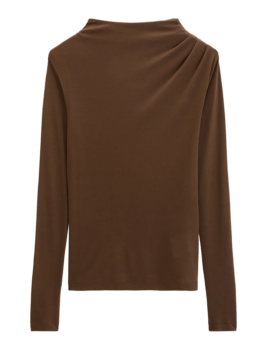 Marc O'Polo - T-Shirt, Longsleeve - långärmade toppar - dark walnut - 0