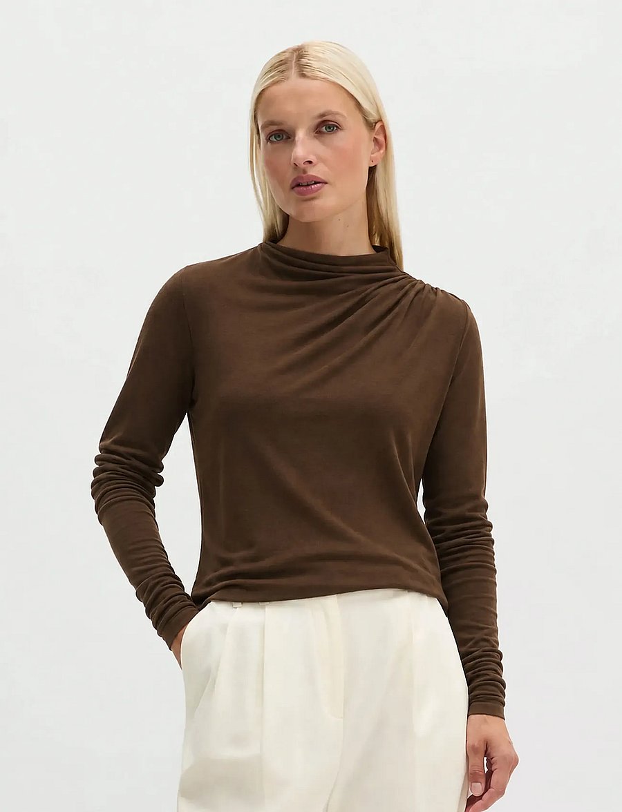 Marc O'Polo - T-Shirt, Longsleeve - langärmlige tops - dark walnut - 0