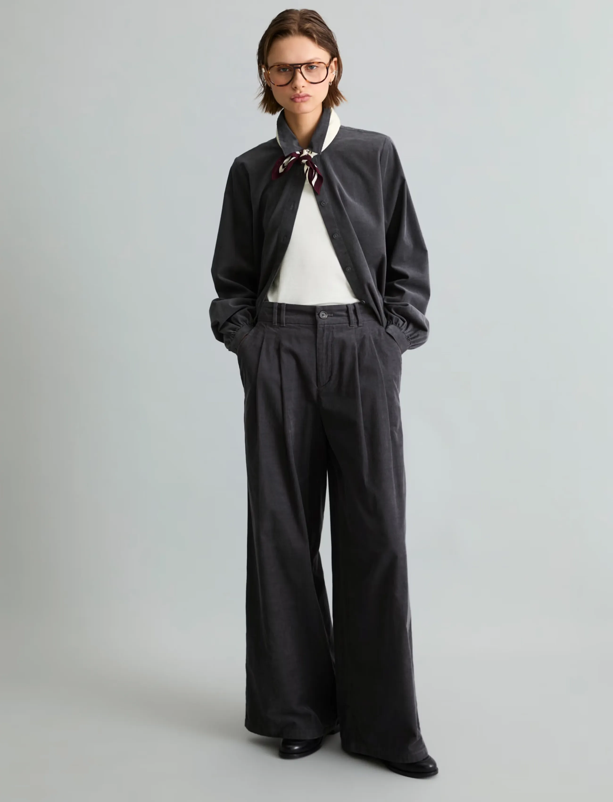 Marc O'Polo - Woven Pants - wide leg trousers - light graphite - 5