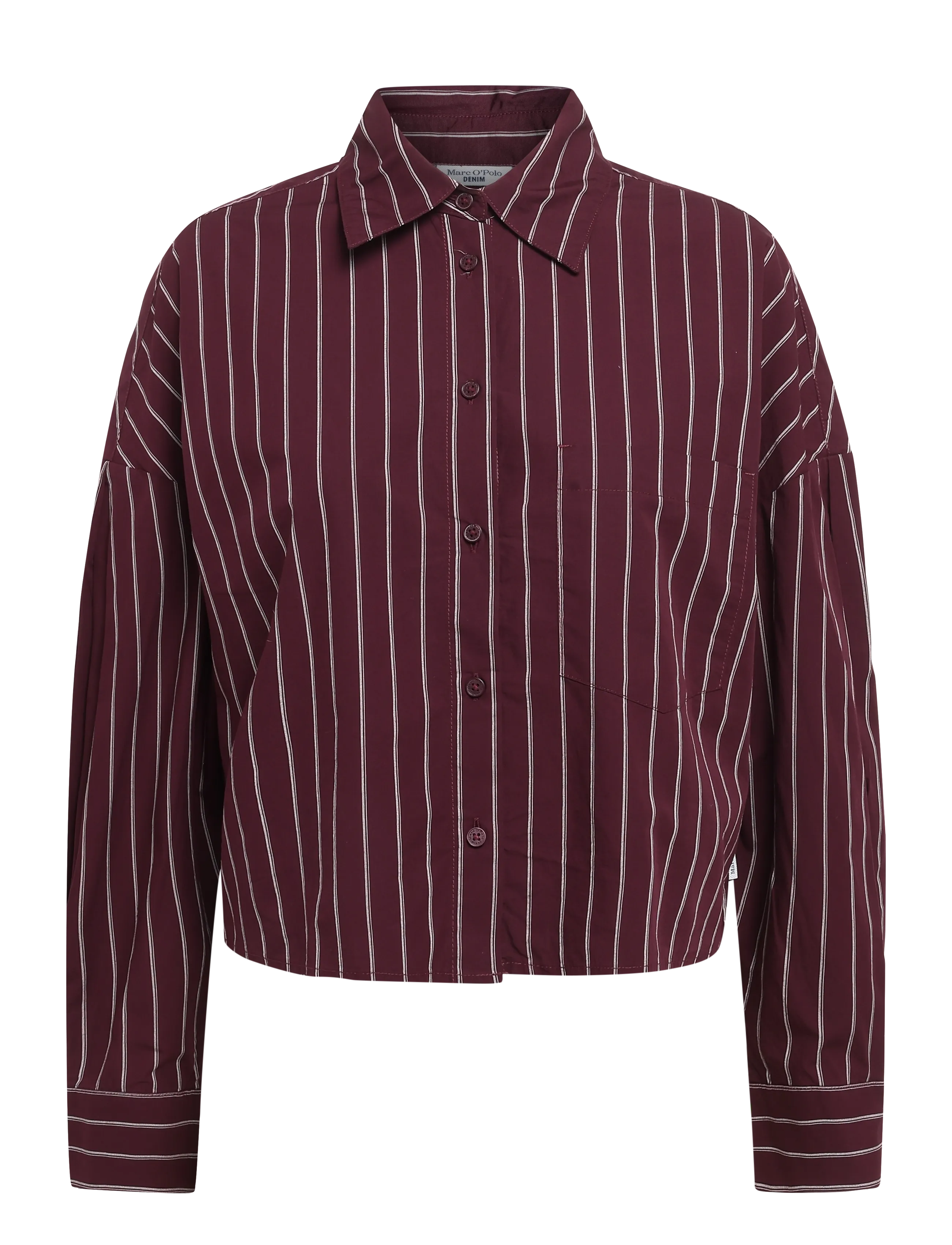 Marc O'Polo Woven Blouses Longsleeve - Clothing - DARK RED_MULTI_02 / burgundy