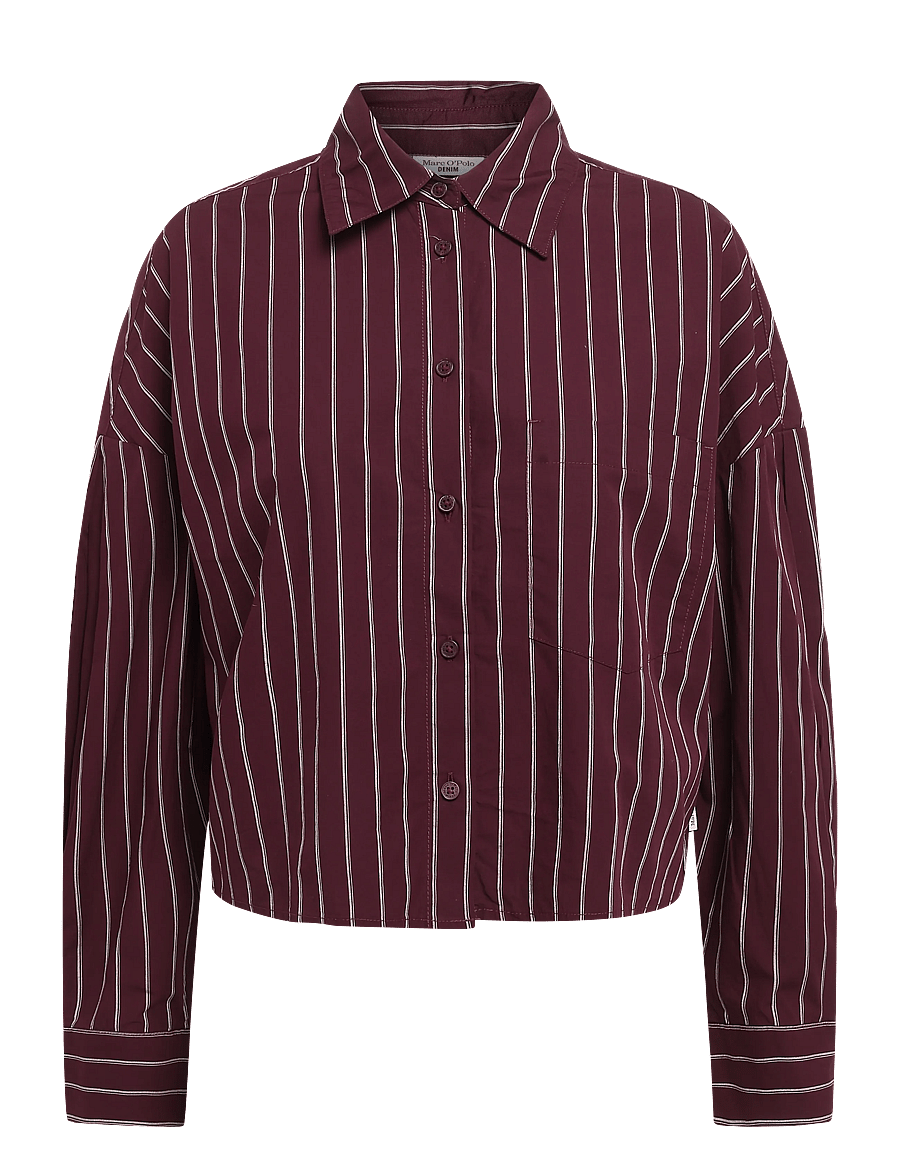 Marc O'Polo - Woven Blouses Longsleeve - langærmede bluser - dark red_multi_02 - 1