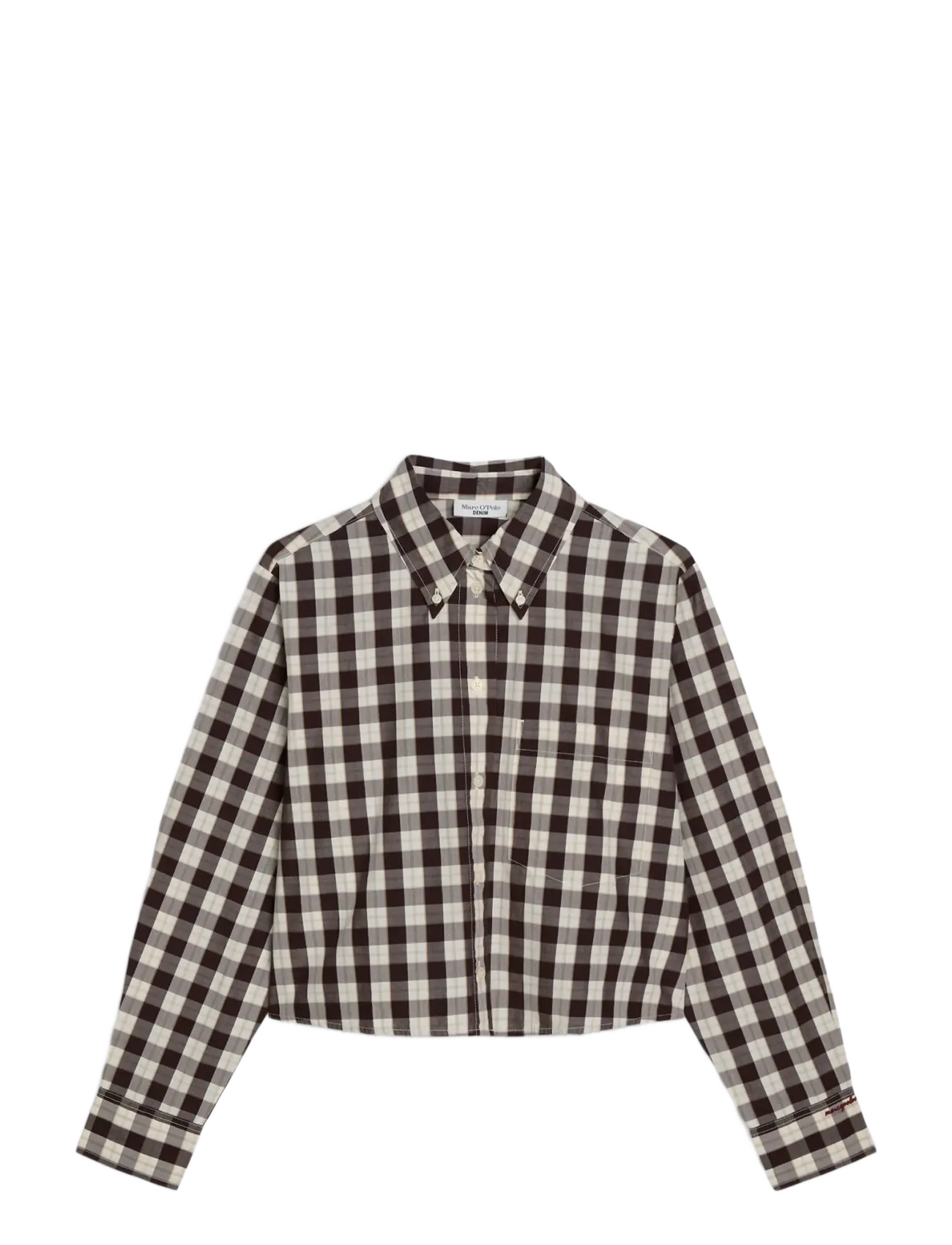 Marc O'Polo Woven Blouses Longsleeve - Hemden - OFFWHITE_MULTI_03 / brown