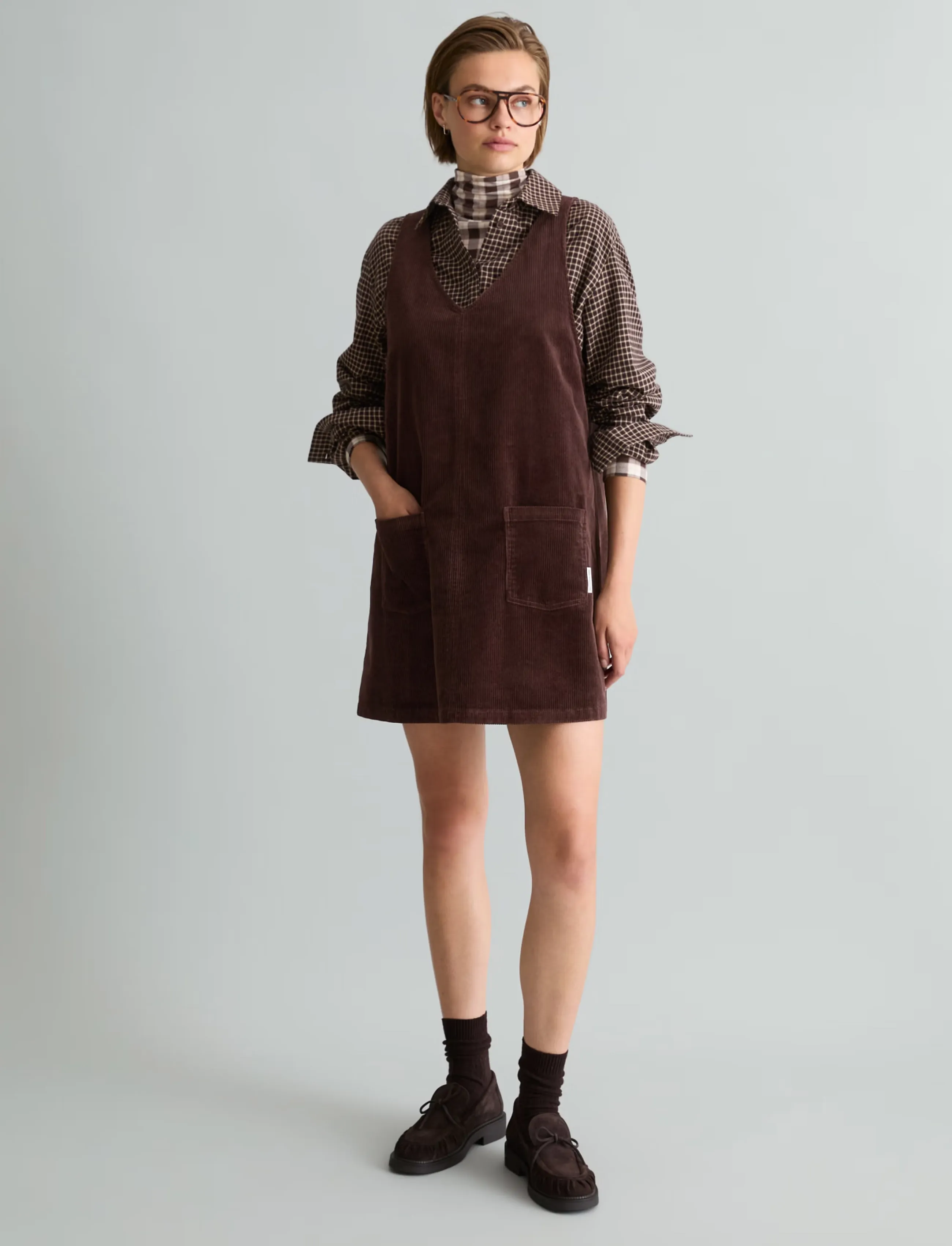 Marc O'Polo Woven Dresses - Short Dresses - ESPRESSO BROWN / brown