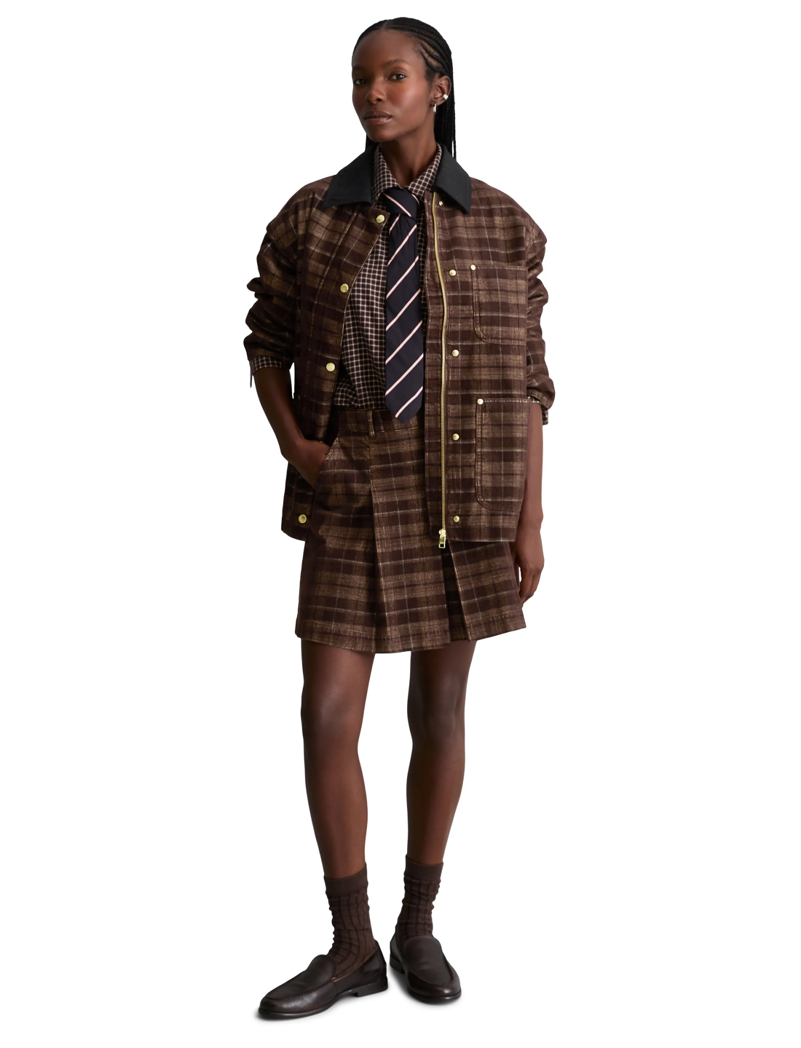 Marc O'Polo - Woven Outdoor Jackets,Corduroy CheckBarn - utility-jacken - medium brown_multi_01 - 5