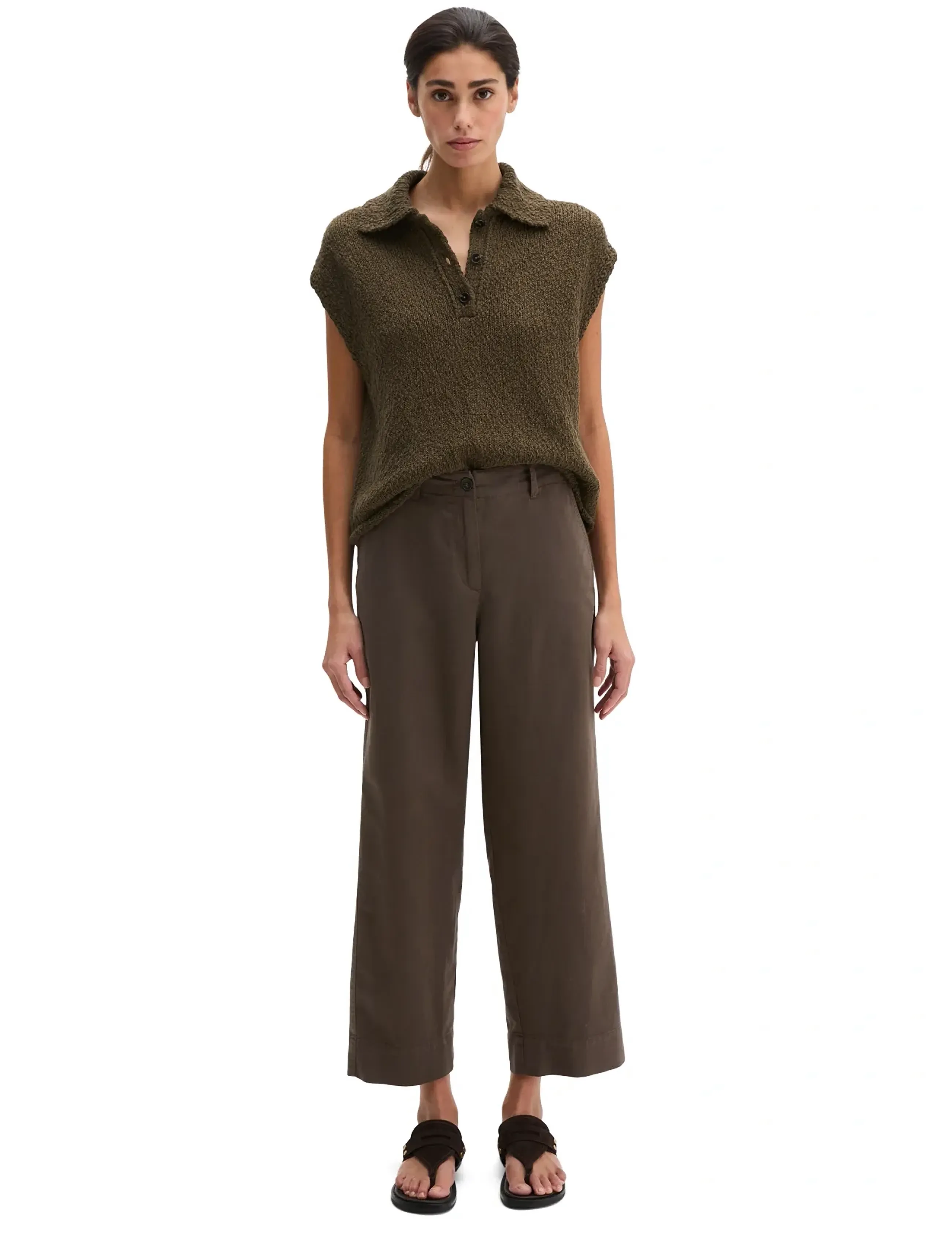 Marc O'Polo - WOVEN PANTS - culottes - burnt coffee - 4