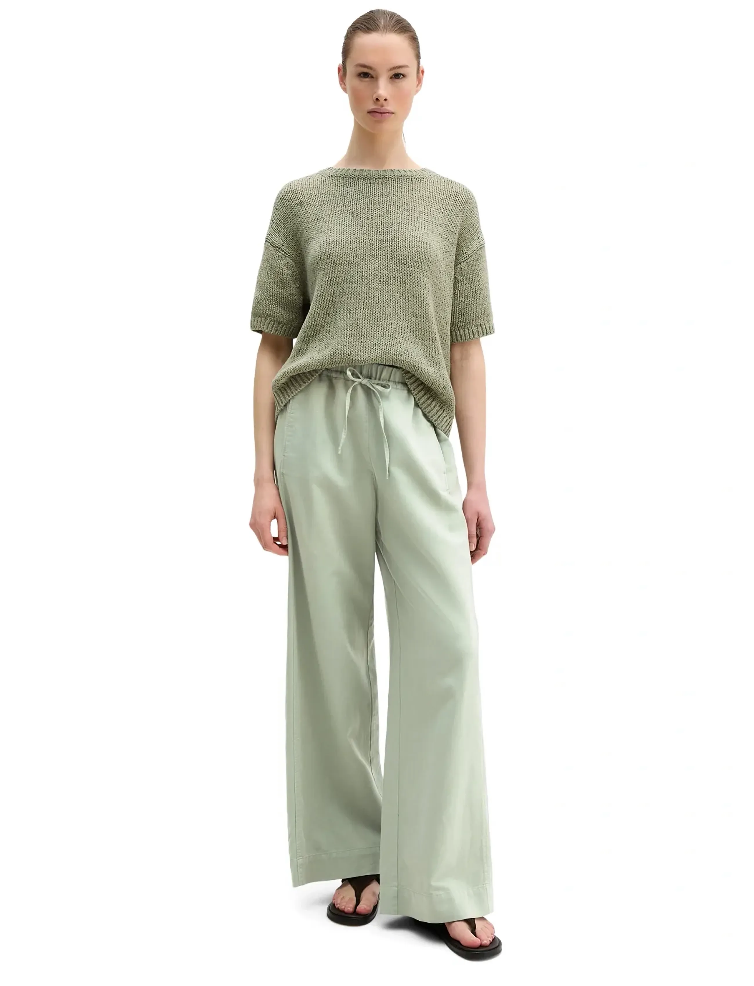 Marc O'Polo - PULLOVER SHORT SLEEVE - džemprid - fresh sage - 4