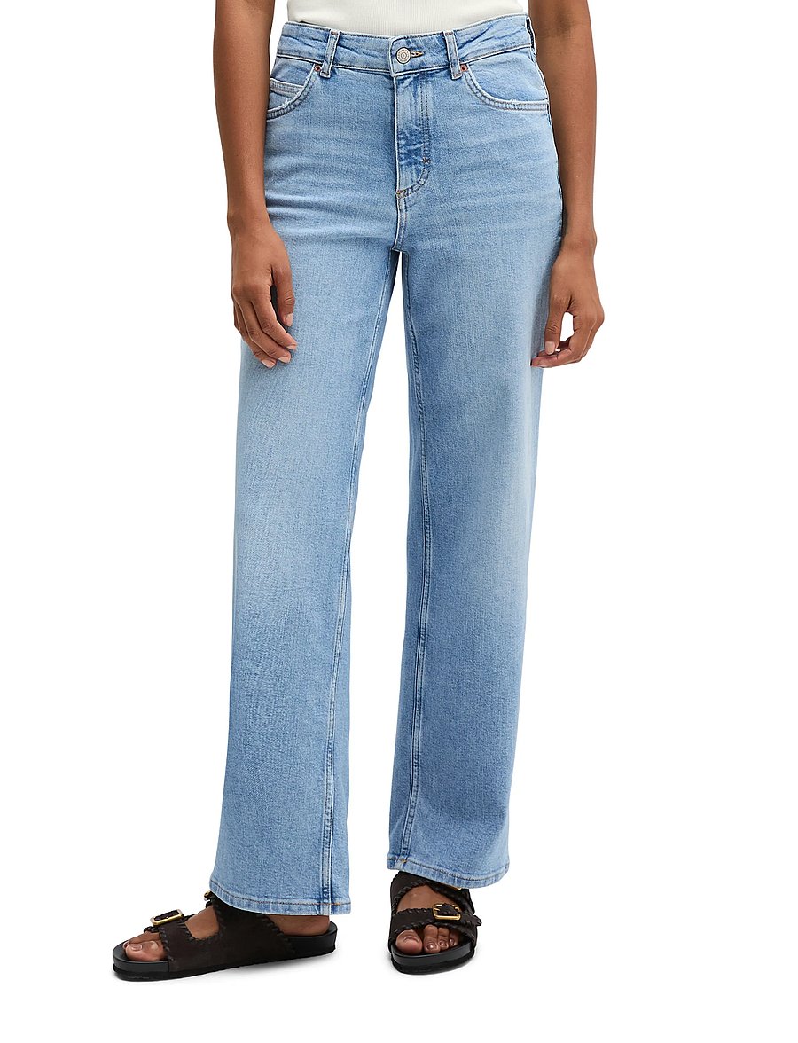 Marc O'Polo - DENIM TROUSERS - wide leg jeans - open end light blue wash - 0