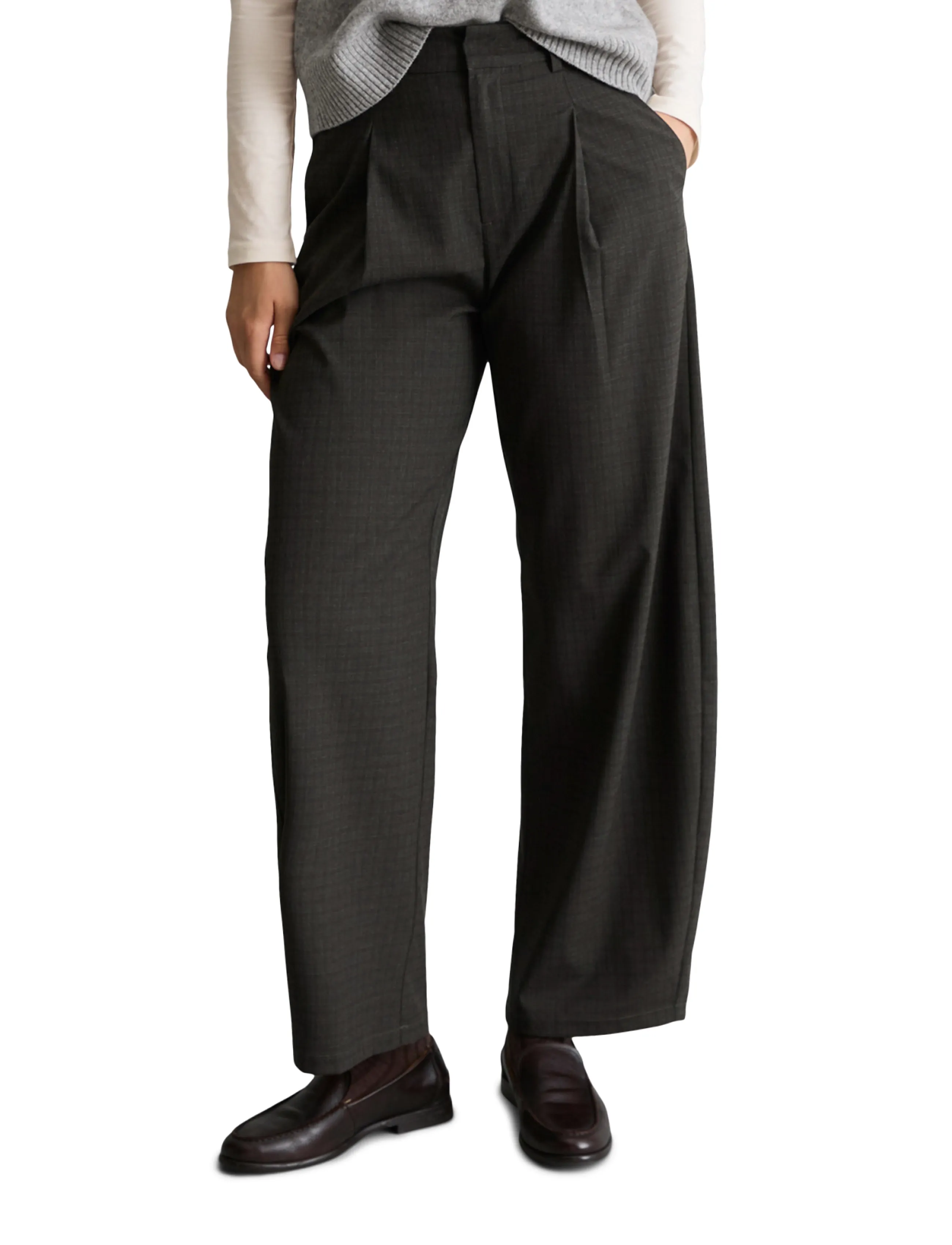 Marc O'Polo Woven Pants - Marc O'Polo - DARK GREY_MULTI_02 / grey