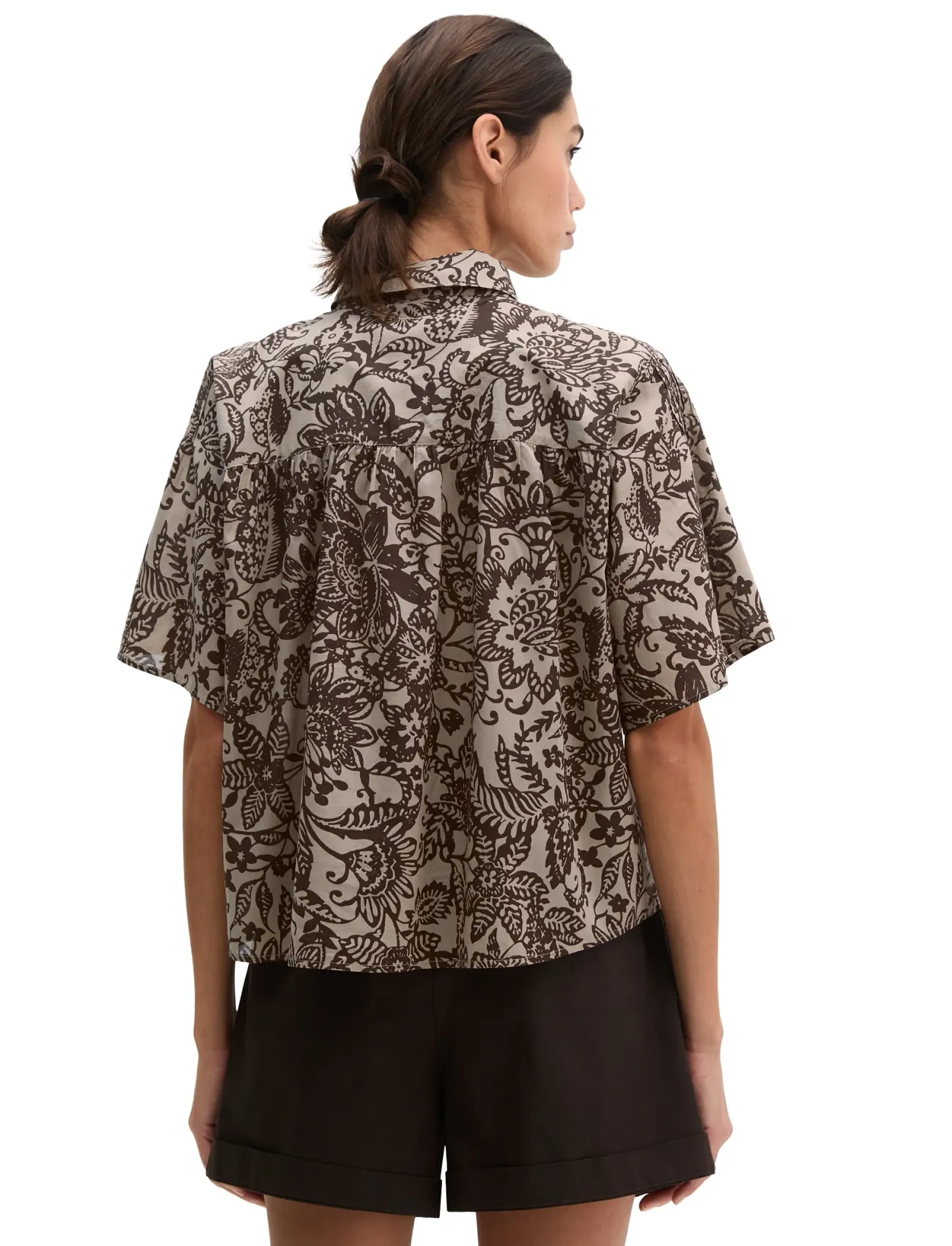 Marc O'Polo - SHIRTS/BLOUSES SHORT SLEEVE - short-sleeved blouses - multi/ earthy taupe - 2