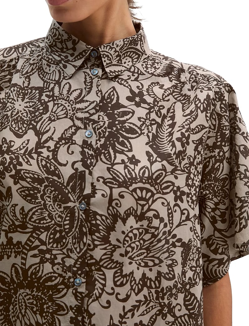 Marc O'Polo - SHIRTS/BLOUSES SHORT SLEEVE - kortærmede bluser - multi/ earthy taupe - 3
