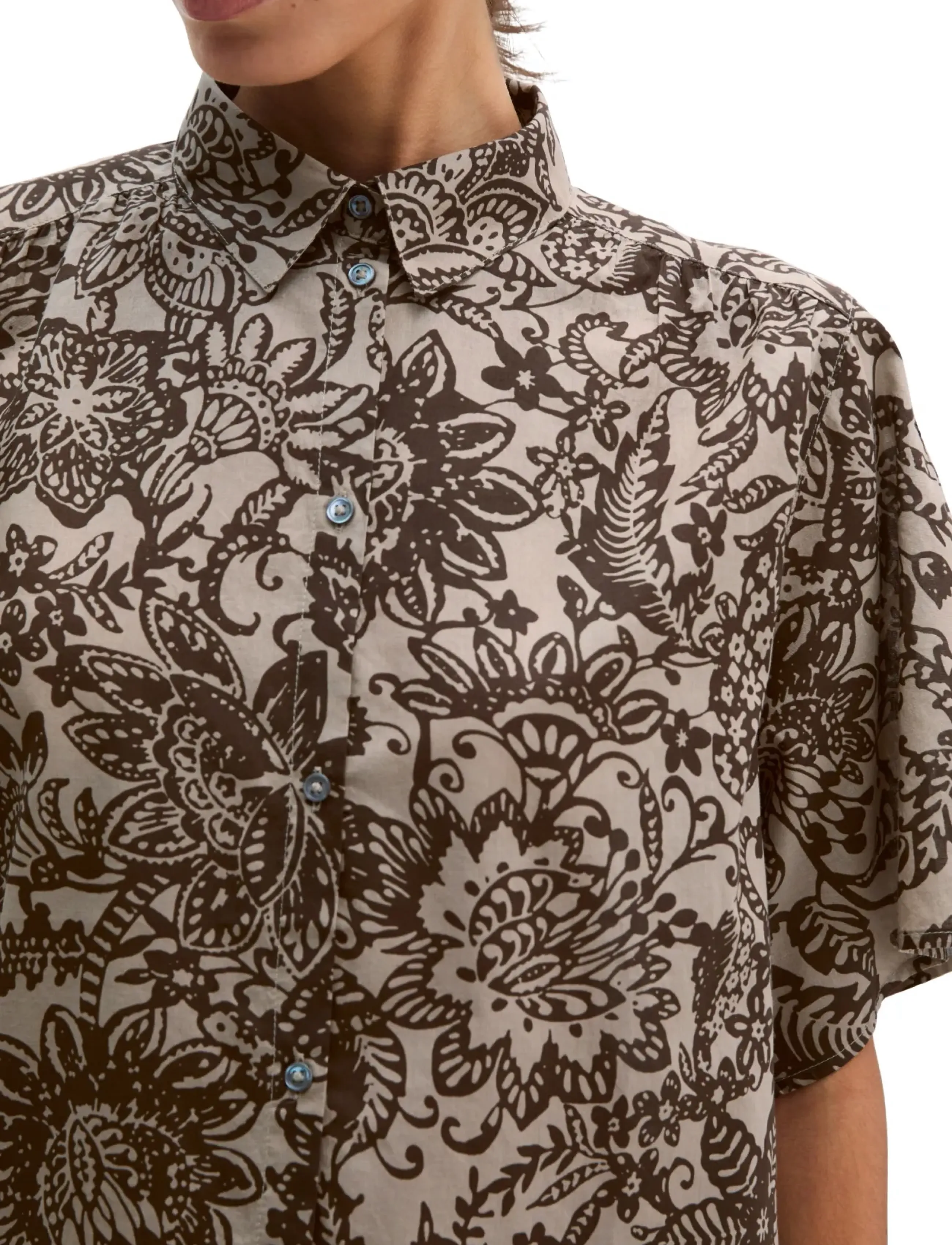 Marc O'Polo - SHIRTS/BLOUSES SHORT SLEEVE - short-sleeved blouses - multi/ earthy taupe - 3
