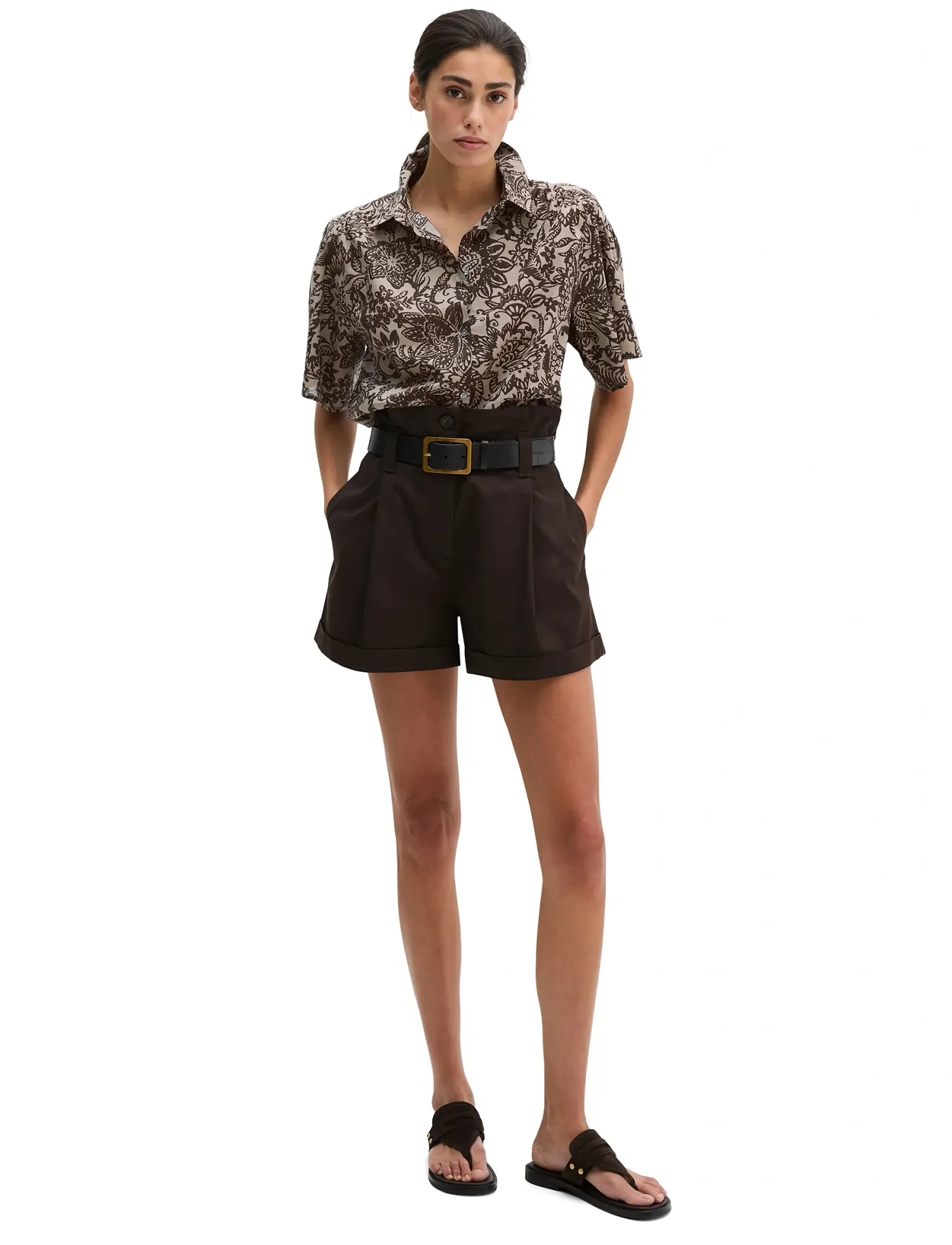 Marc O'Polo - SHIRTS/BLOUSES SHORT SLEEVE - short-sleeved blouses - multi/ earthy taupe - 4