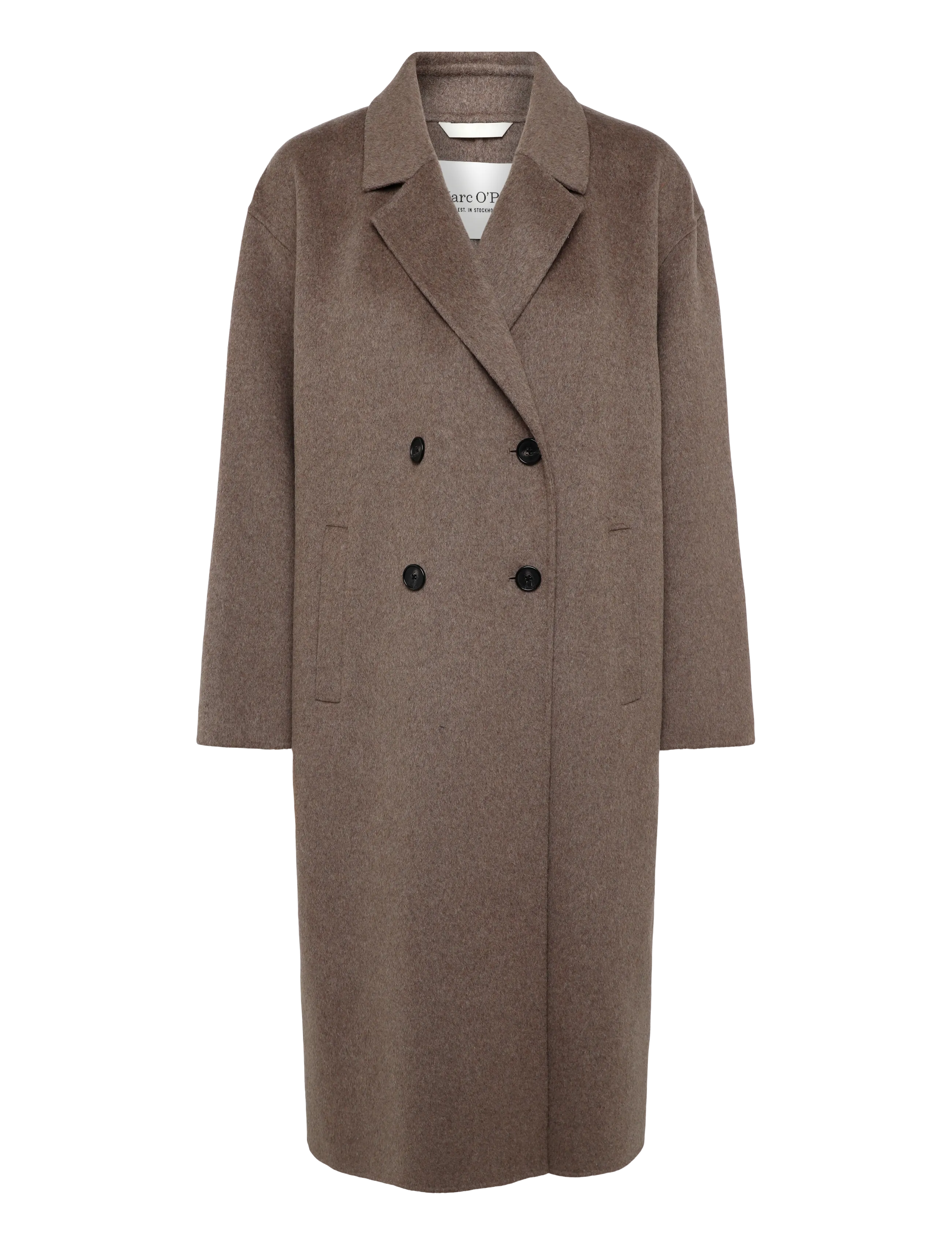 Marc O'Polo Woven Outdoor Coats - Wool Coats - STONE TAUPE MELANGE / brown