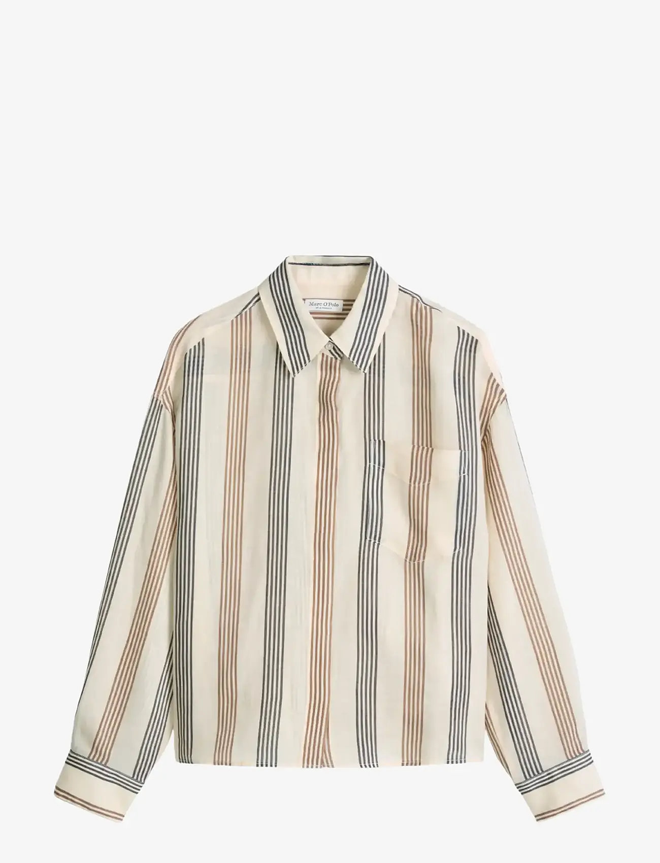 Marc O'Polo - Woven Blouses Longsleeve - long sleeved blouses - light brown_multi_01 - 1