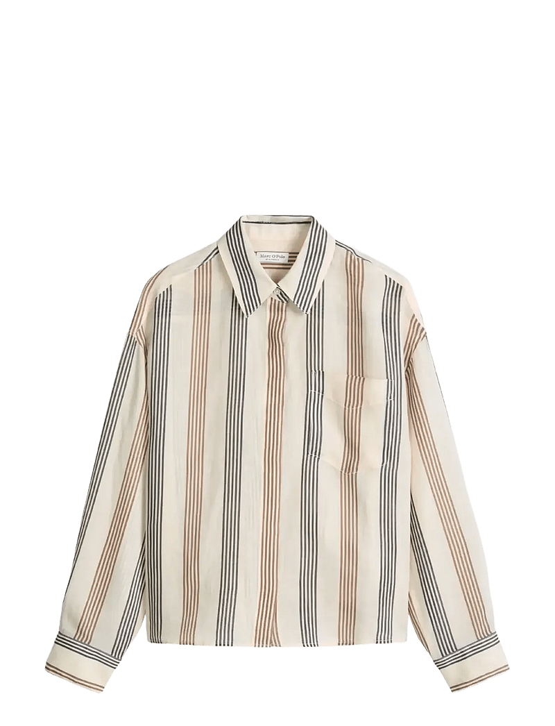 Marc O'Polo - Woven Blouses Longsleeve - long sleeved blouses - light brown_multi_01 - 1
