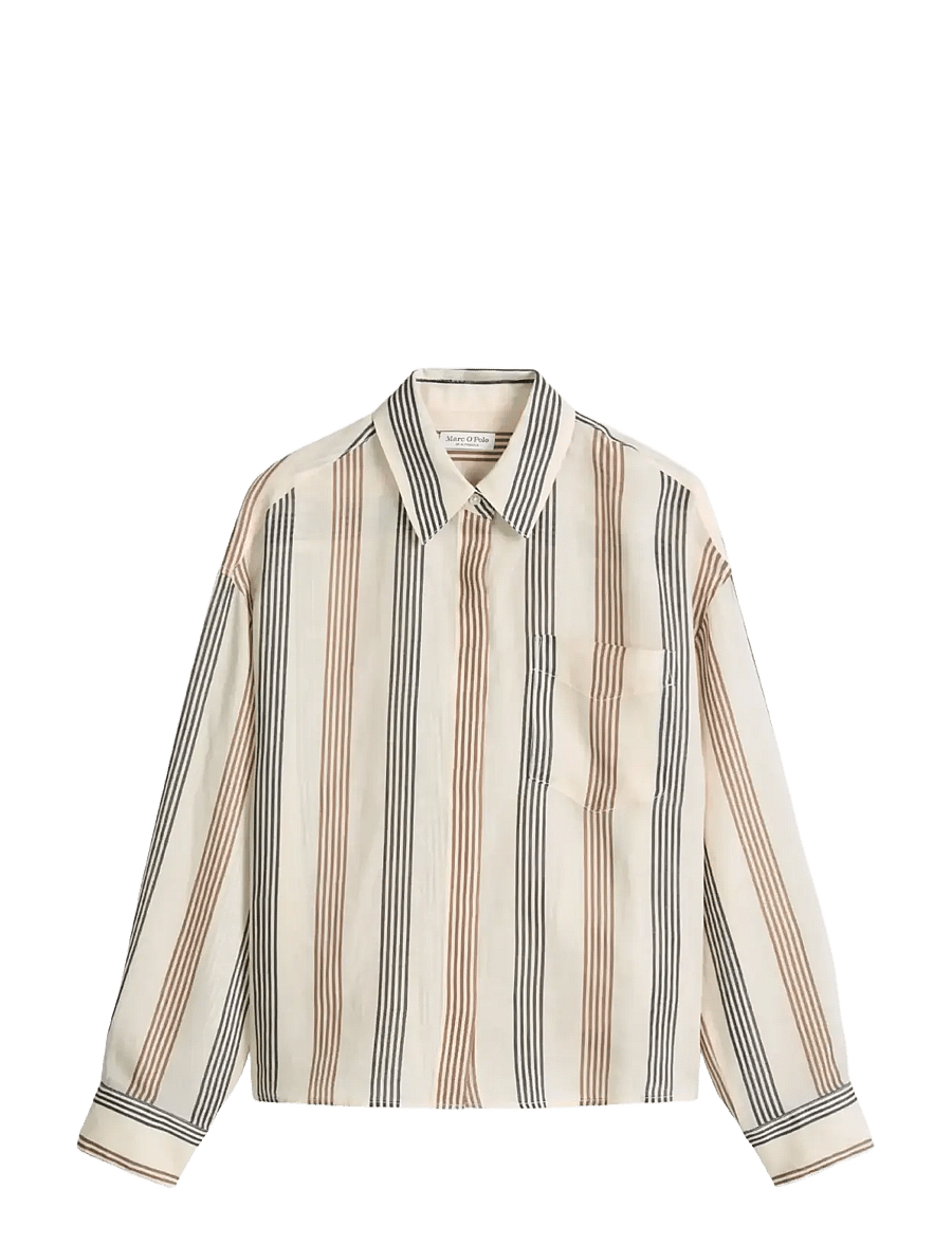 Marc O'Polo - Woven Blouses Longsleeve - langärmelige blusen - light brown_multi_01 - 1