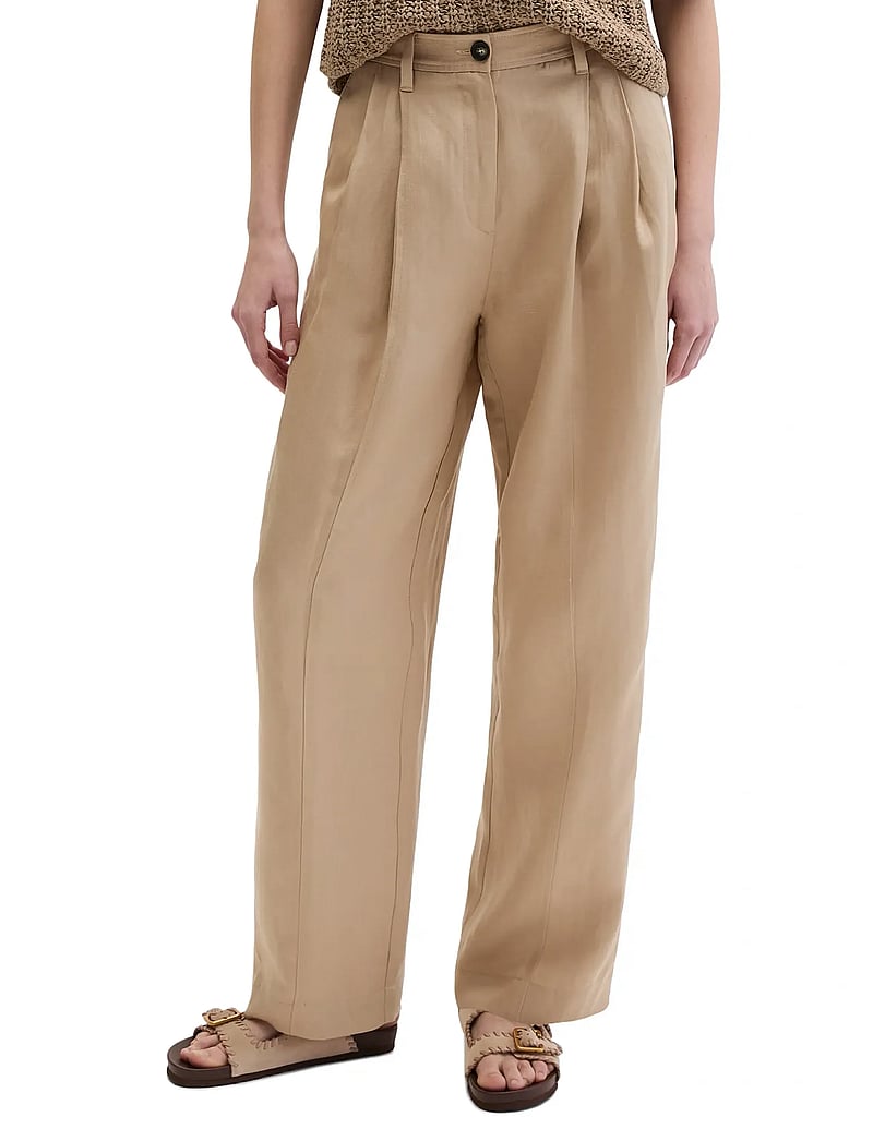 Marc O'Polo - Woven Pants - spodnie lniane - sandpaper - 0