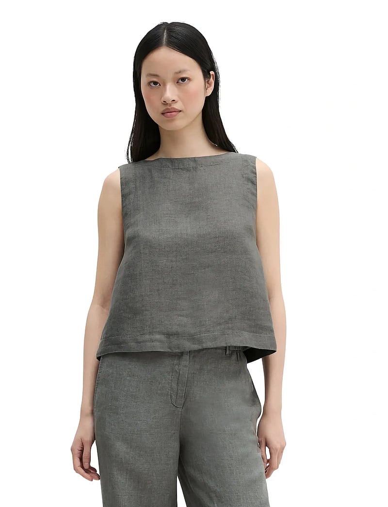 Marc O'Polo - Woven Blouses Sleeveless - Ärmellose blusen - slate grey melange - 0