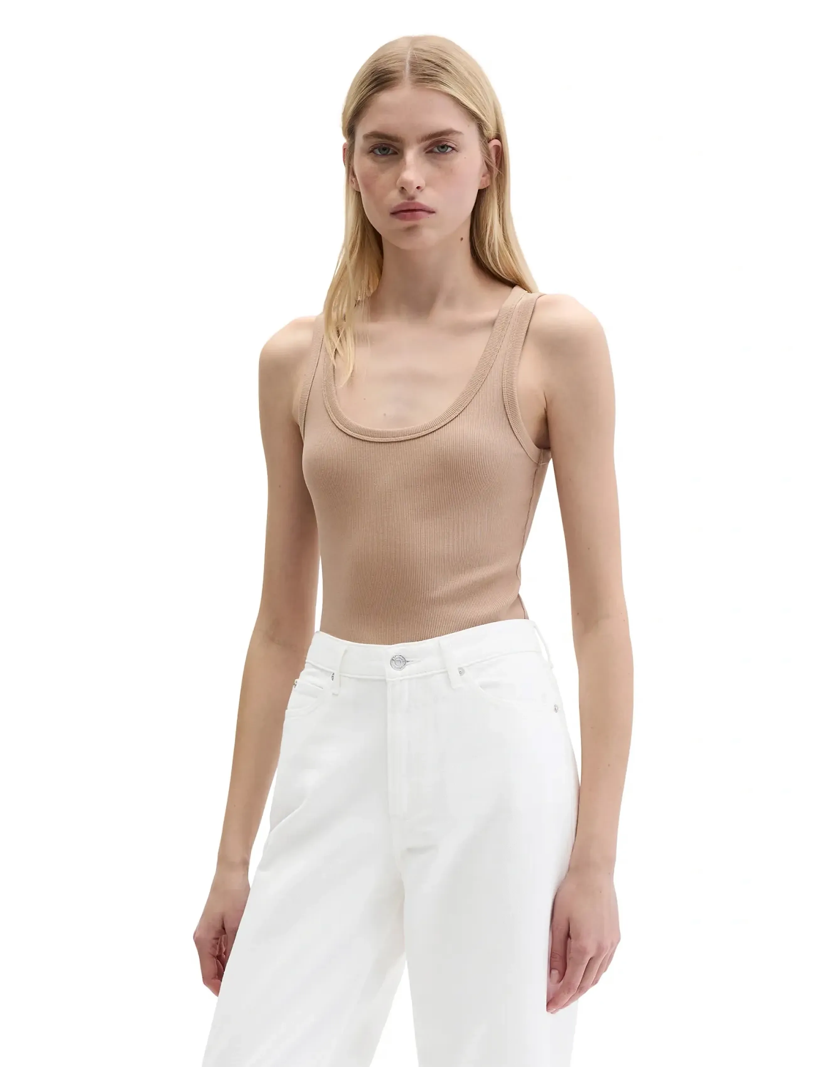Marc O'Polo Jersey T-Shirts Sleeveless, XXL, T-shirts & Oberteile, Beige - Frauen