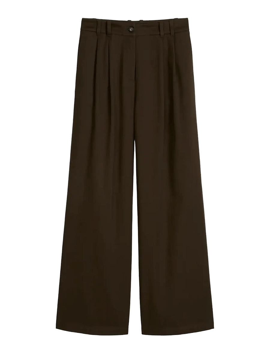Marc O'Polo - Woven Pants - bukser med brede ben - mossy earth - 1