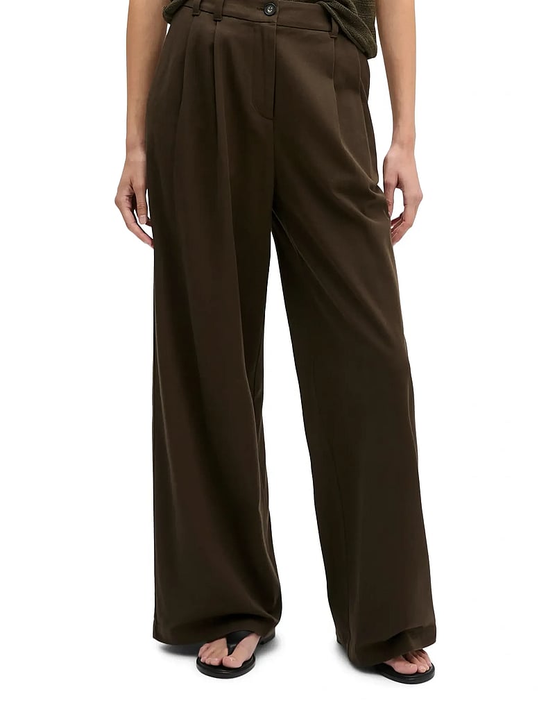 Marc O'Polo - Woven Pants - hosen mit weitem bein - mossy earth - 0