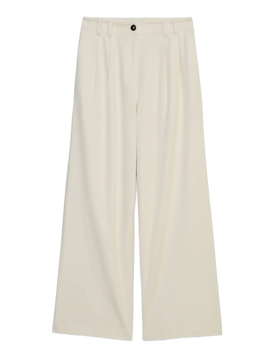 Marc O'Polo - Woven Pants - wide leg trousers - white cotton - 1