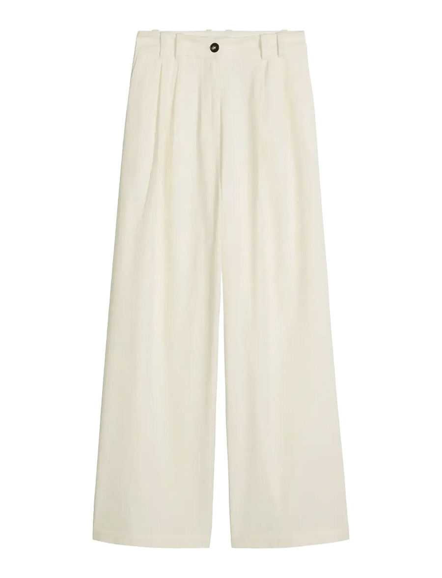 Marc O'Polo - Woven Pants - hosen mit weitem bein - white cotton - 1