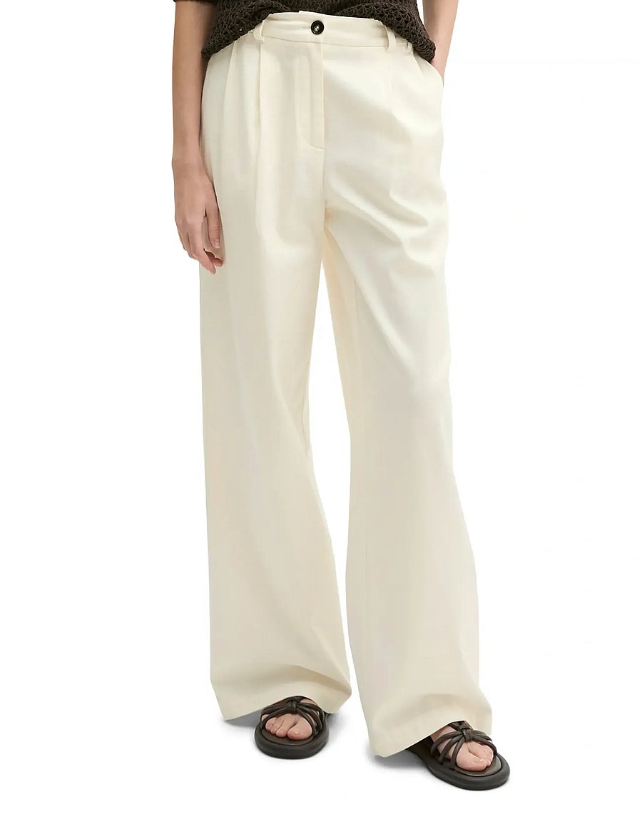 Marc O'Polo - Woven Pants - wide leg trousers - white cotton - 0