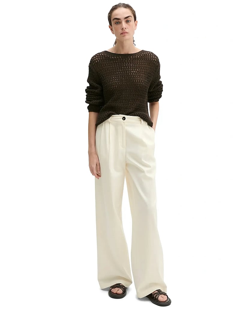 Marc O'Polo - Woven Pants - hosen mit weitem bein - white cotton - 4