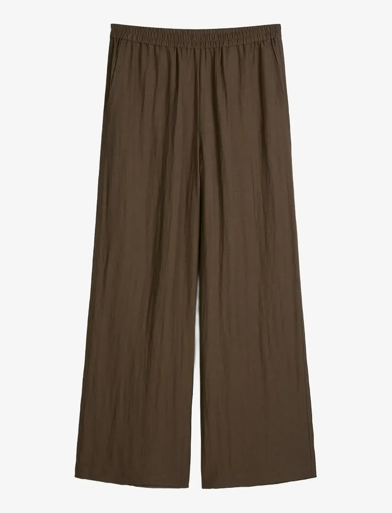 Marc O'Polo - Woven Pants - bukser med brede ben - mossy earth - 1