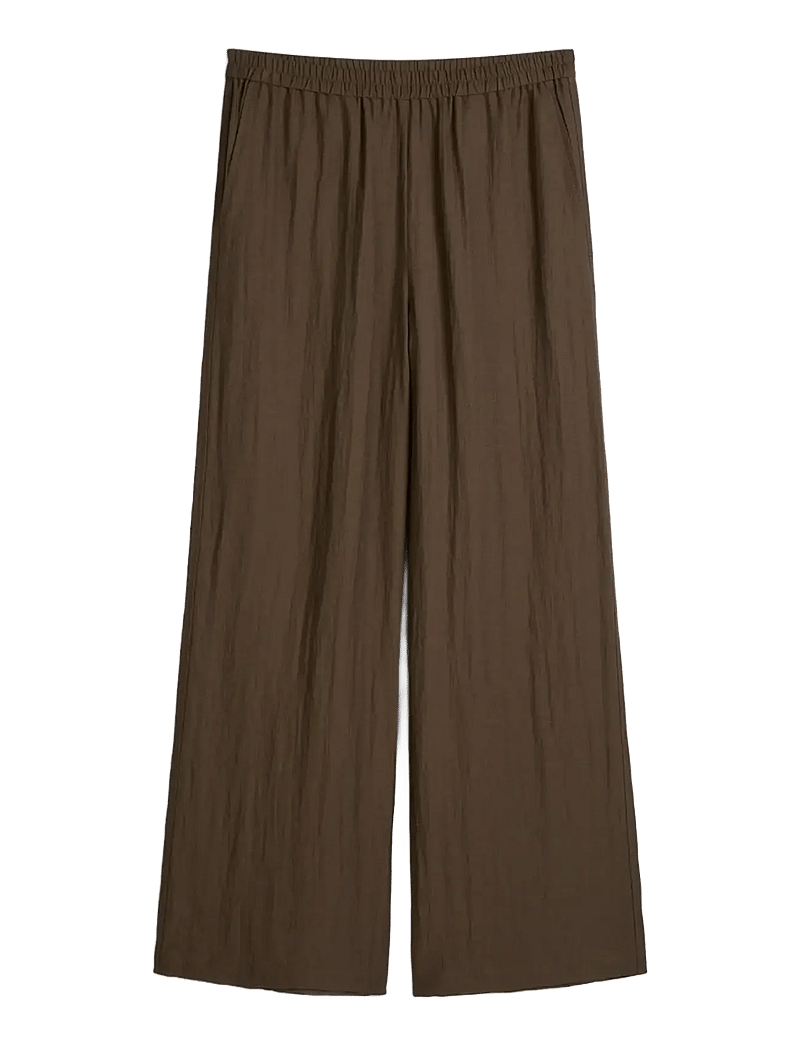 Marc O'Polo - Woven Pants - bukser med brede ben - mossy earth - 1