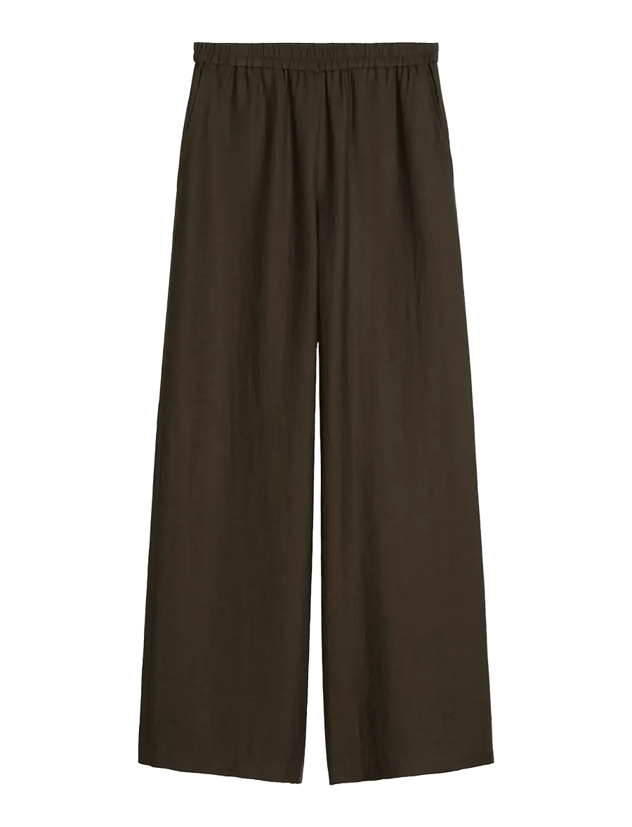 Marc O'Polo - Woven Pants - wide leg trousers - mossy earth - 1