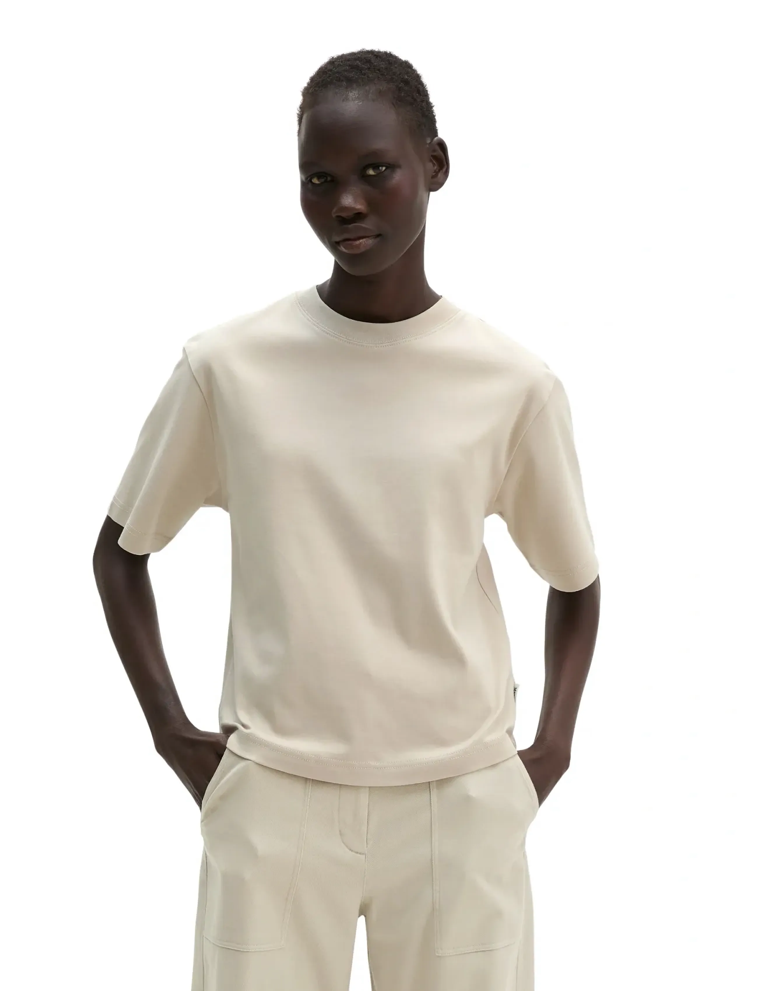 Marc O'Polo Jersey T-Shirts Shortsleeve, S, T-shirts & Oberteile, Beige - Short-sleeved, Frauen