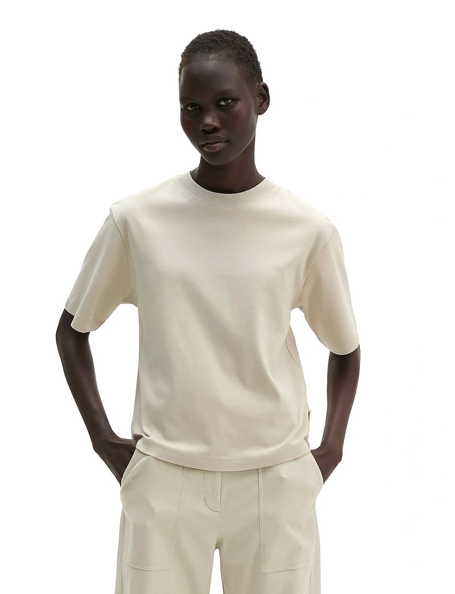 Marc O'Polo - Jersey T-Shirts Shortsleeve - t-shirts - linen beige - 0