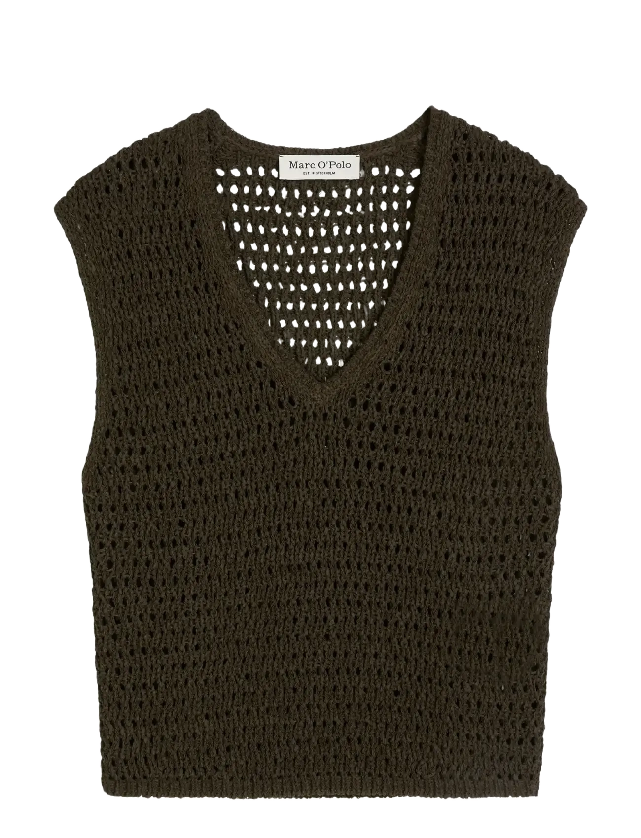 Marc O'Polo Knit Pullovers Sleeveless - Vests - DARK GREEN_MULTI_01 / khaki/green