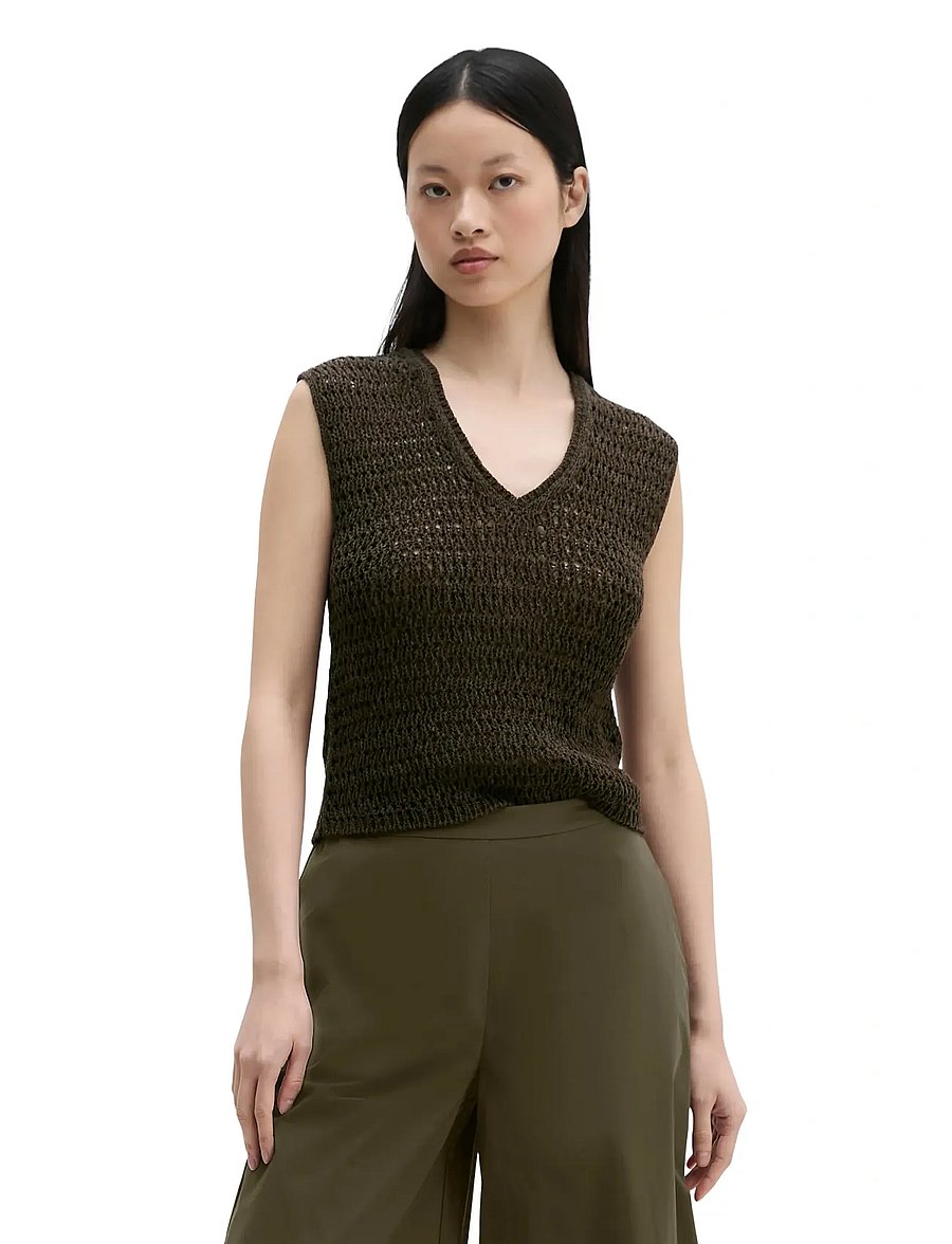 Marc O'Polo - Knit Pullovers Sleeveless - dark green_multi_01 - 0