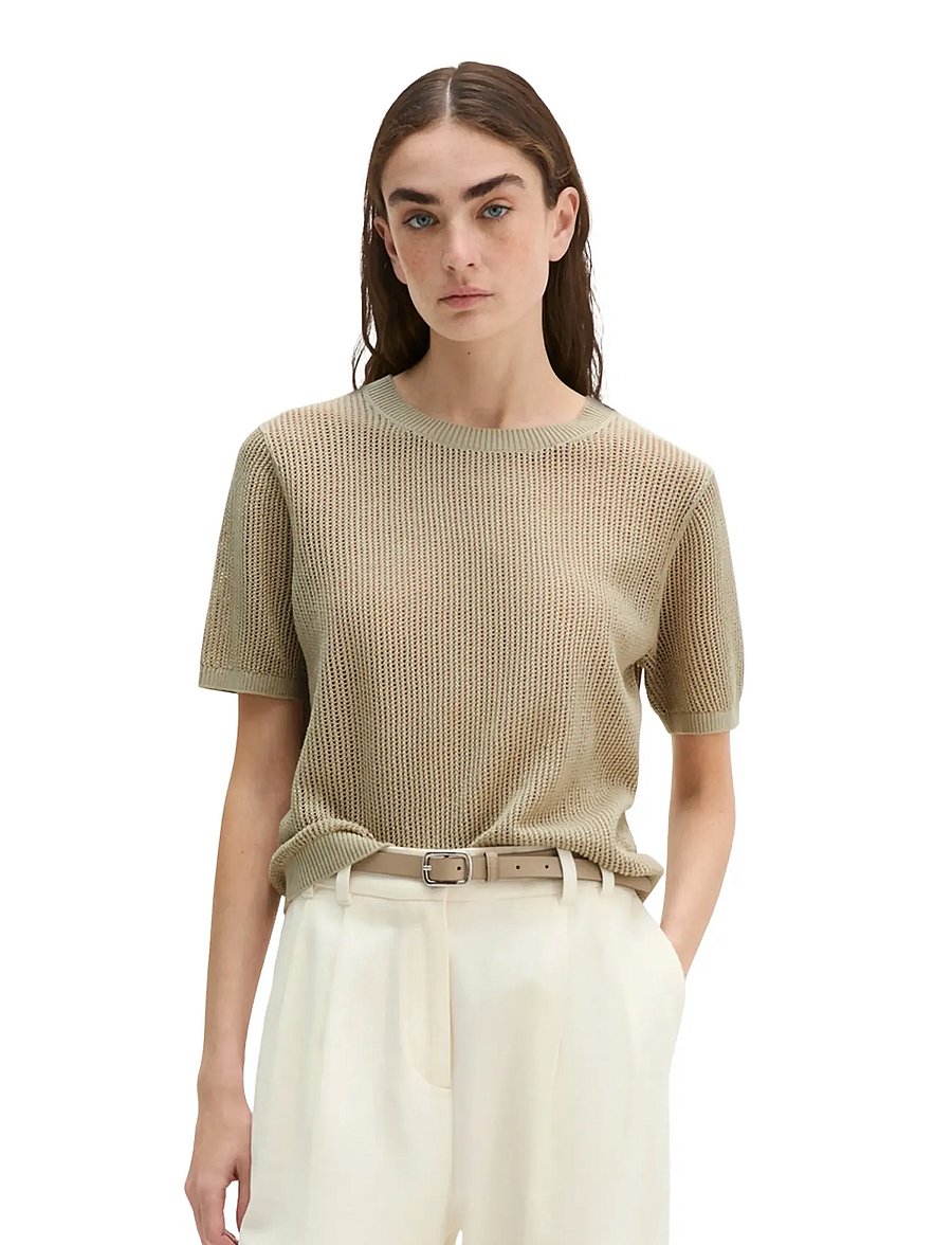 Marc O'Polo - Knit Pullovers Shortsleeve - pullover - linen beige - 0
