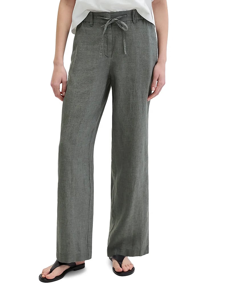 Marc O'Polo - Woven Pants - hørbukser - slate grey melange - 0