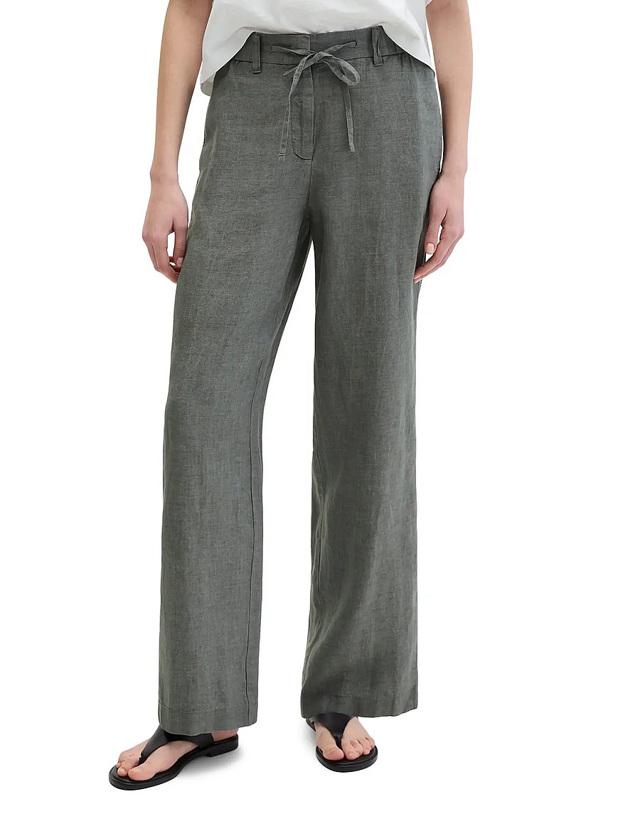 Marc O'Polo - Woven Pants - linnebyxor - slate grey melange - 0