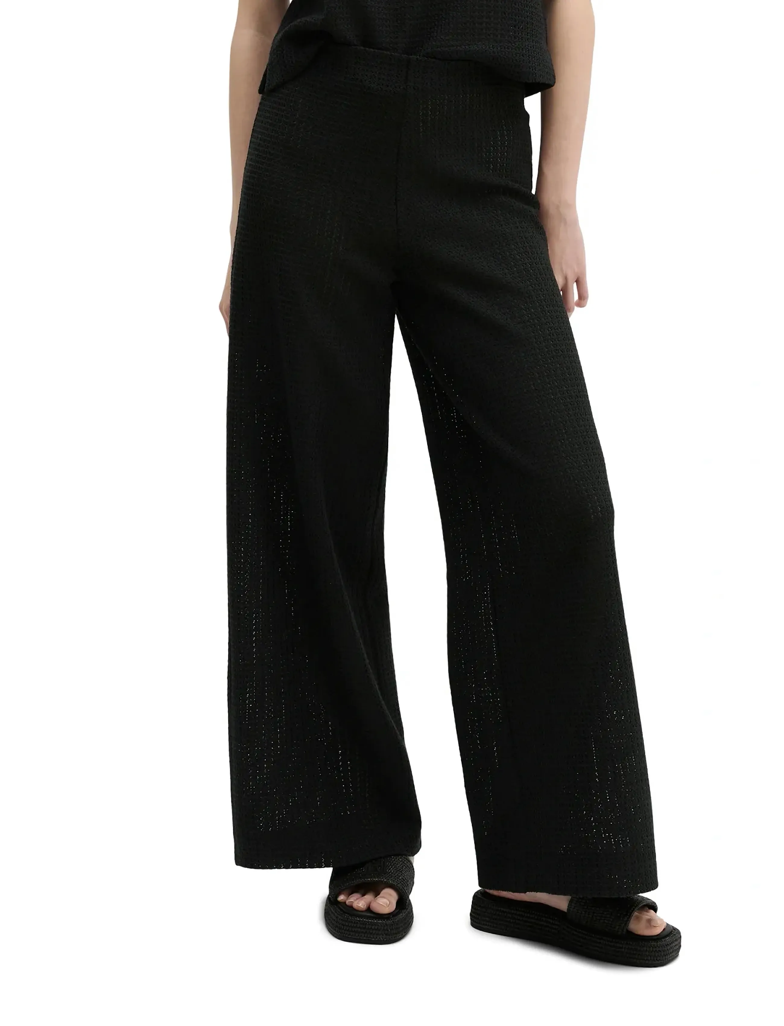 Marc O'Polo Jersey Pants, XXL, Trousers, Schwarz - Wide Leg, Frauen
