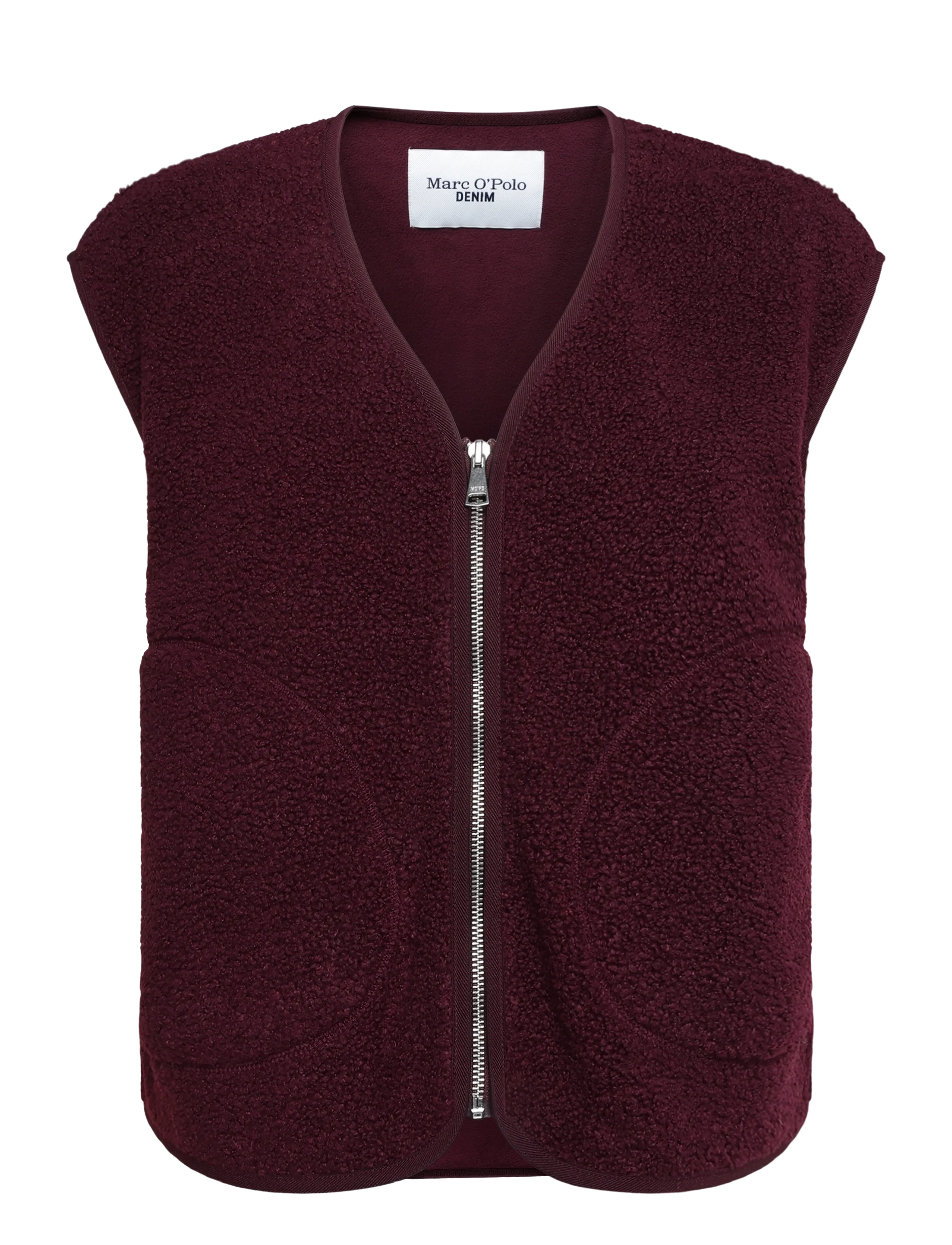 Marc O'Polo Sweatjackets Sleeveless, Teddy, CF Zip - Fleece & Teddy vests - MAHAGONY JAM / burgundy