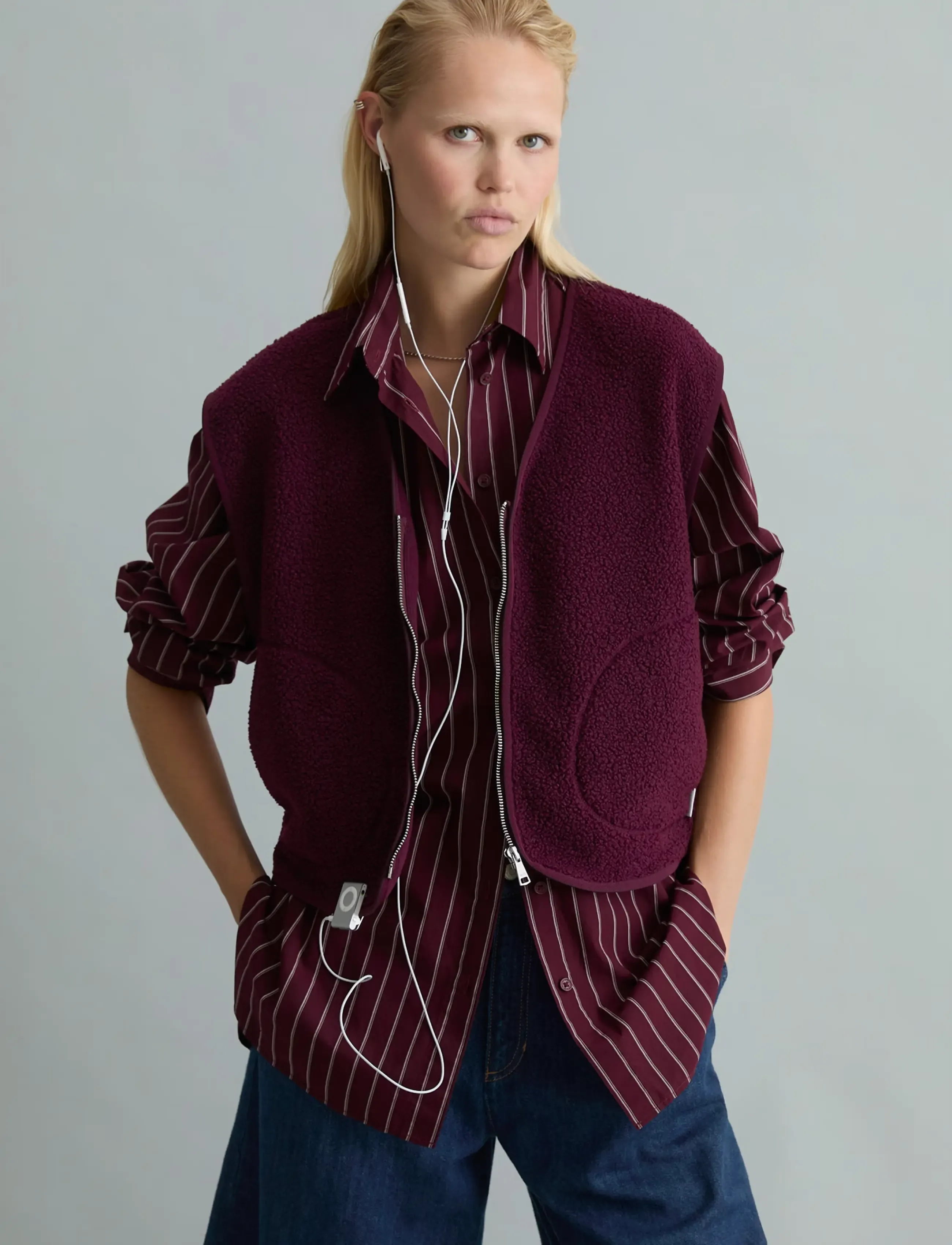 Marc O'Polo Sweatjackets Sleeveless, Teddy, CF Zip - Marc O'Polo - MAHAGONY JAM / burgundy
