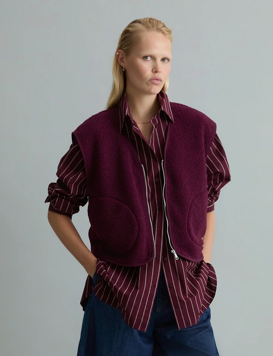 Marc O'Polo - Sweatjackets Sleeveless, Teddy, CF Zip - fleece & teddy vests - mahagony jam - 5