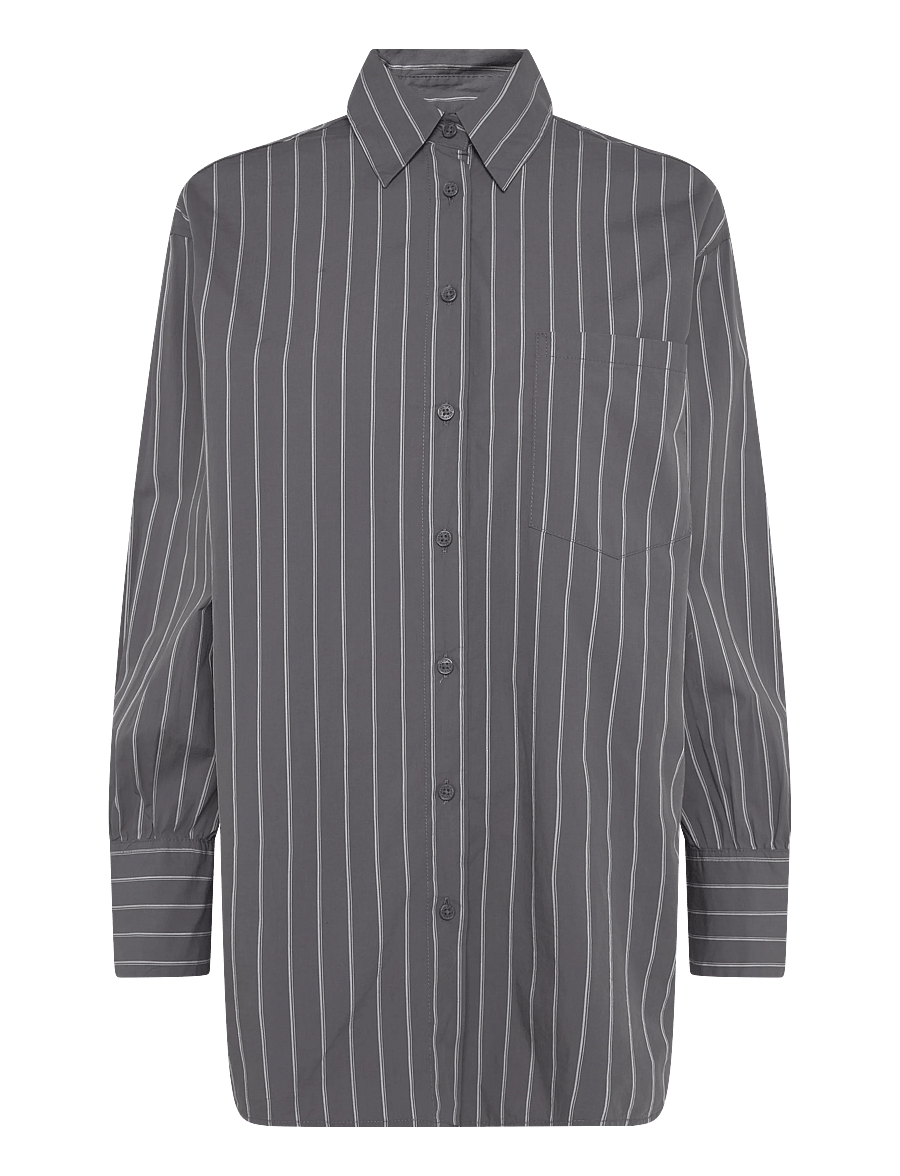 Marc O'Polo - Woven Blouses Longsleeve - långärmade skjortor - dark grey_multi_01 - 1