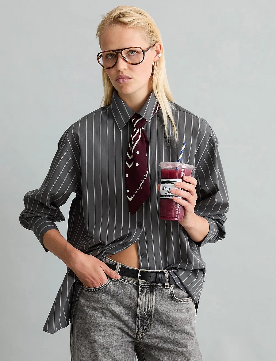Marc O'Polo - Woven Blouses Longsleeve - langärmlige hemden - dark grey_multi_01 - 0