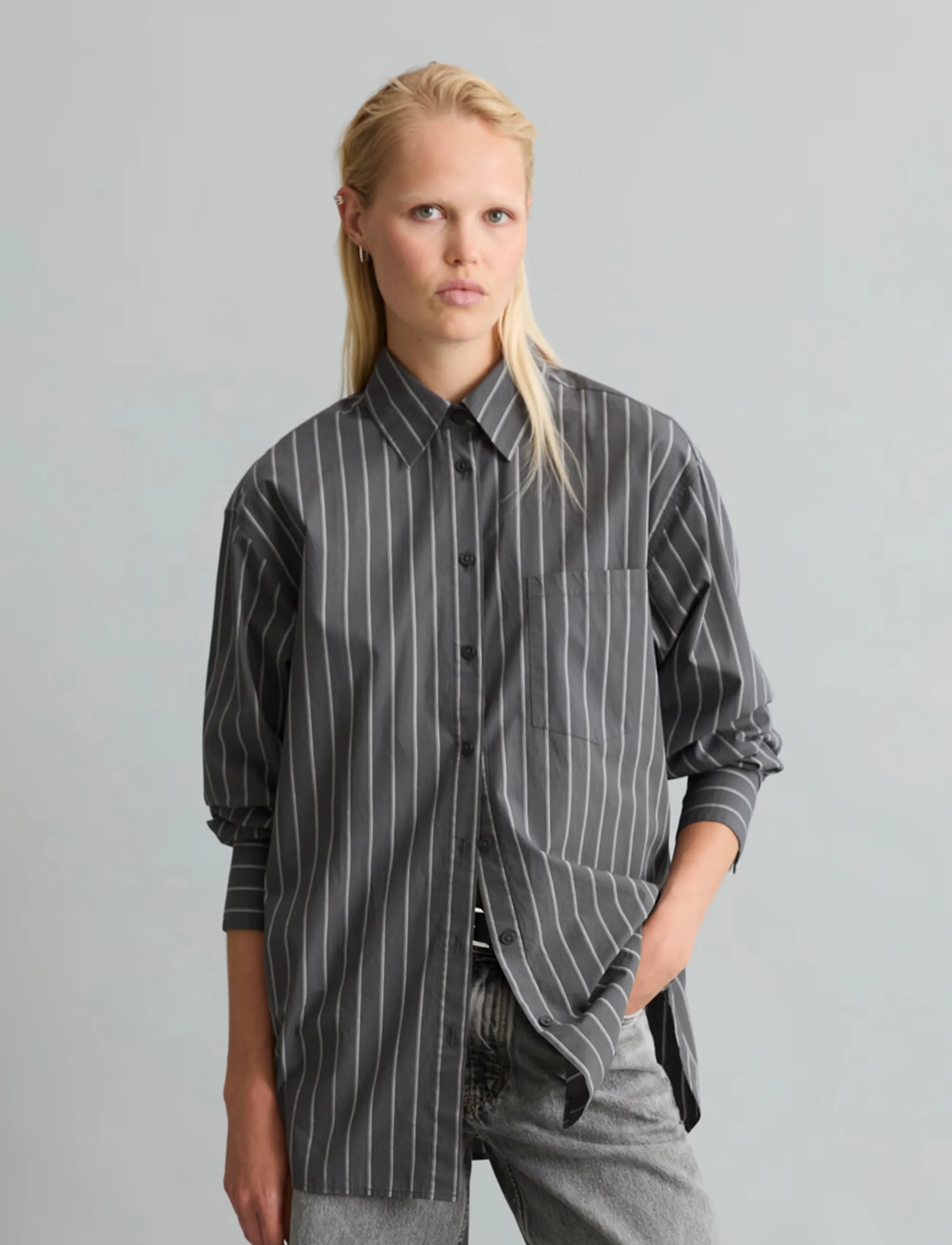 Marc O'Polo - Woven Blouses Longsleeve - langärmlige hemden - dark grey_multi_01 - 5